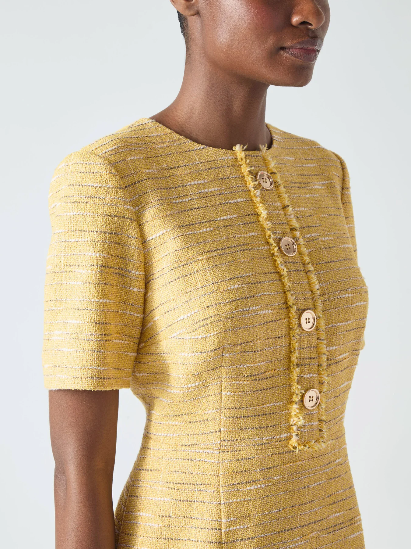 Varley Cotton Blend Tweed Mini Dress With Butt - Image 4