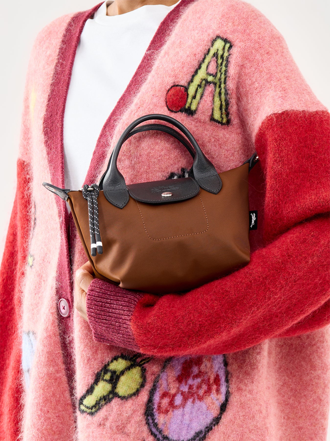 Le Pliage Energy Extra Small Handbag Chocolate Recycled Canvas - Image 2