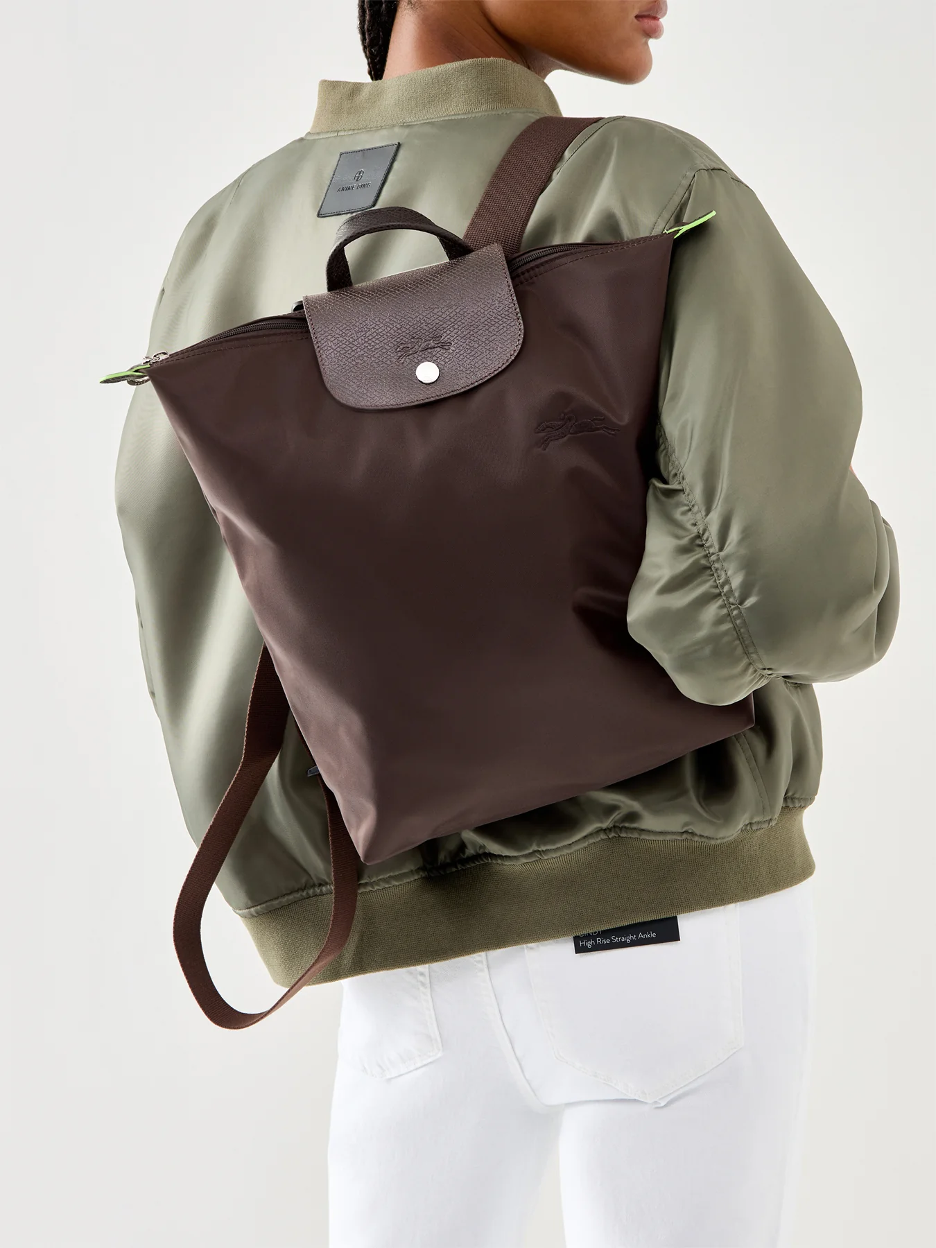 Le Pliage Green Medium Backpack Brown - Image 2