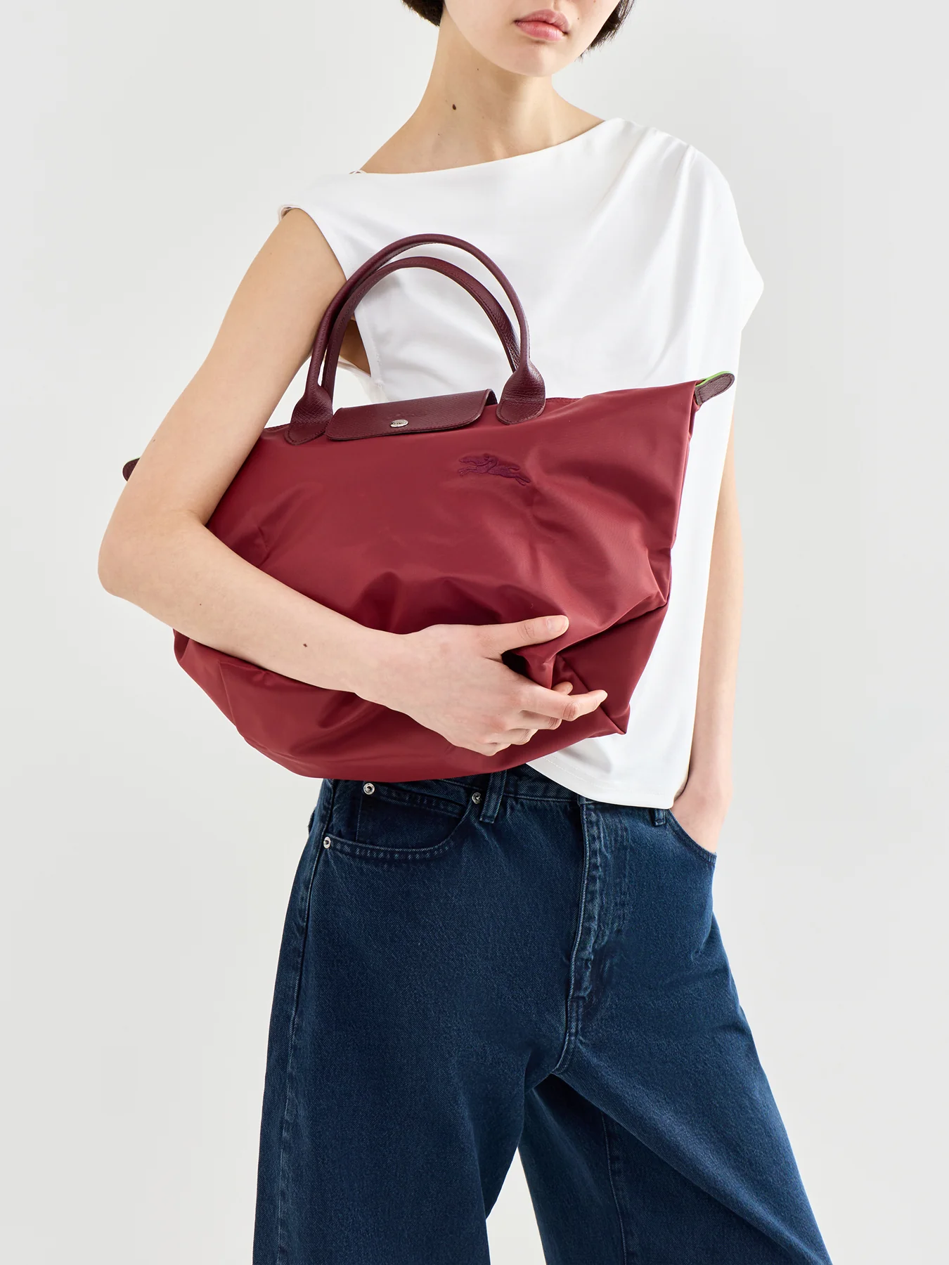 Le Pliage Green Medium Handbag Red - Image 2
