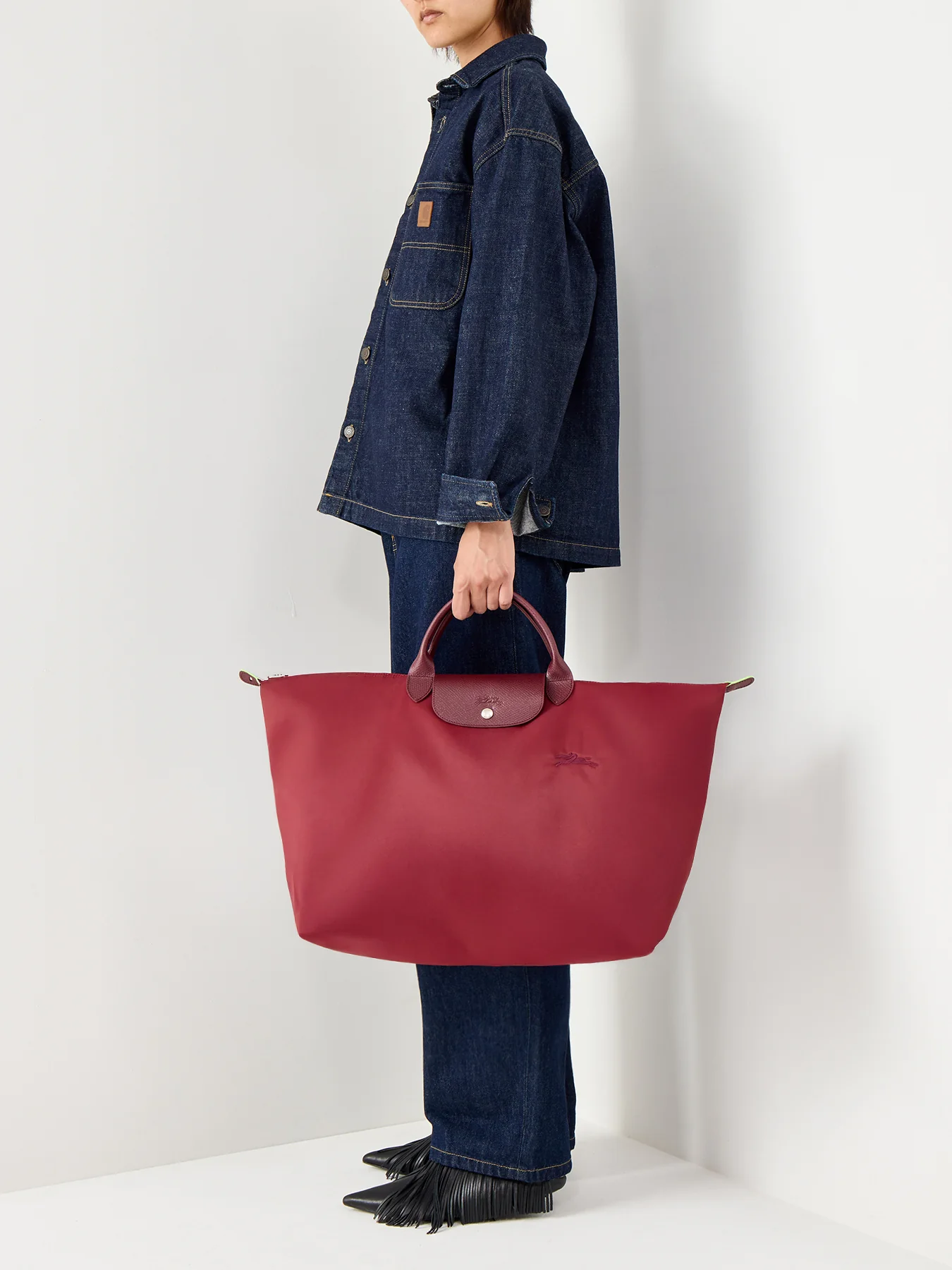 Le Pliage Green Travel Large Bag Pomegranate - Image 2
