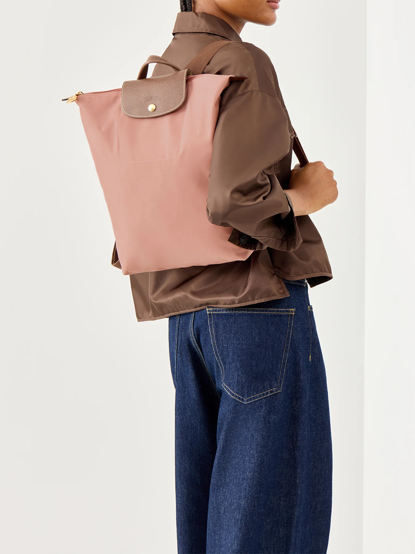 Le Pliage Original Medium Backpack Pink Tea Recycle - Image 2