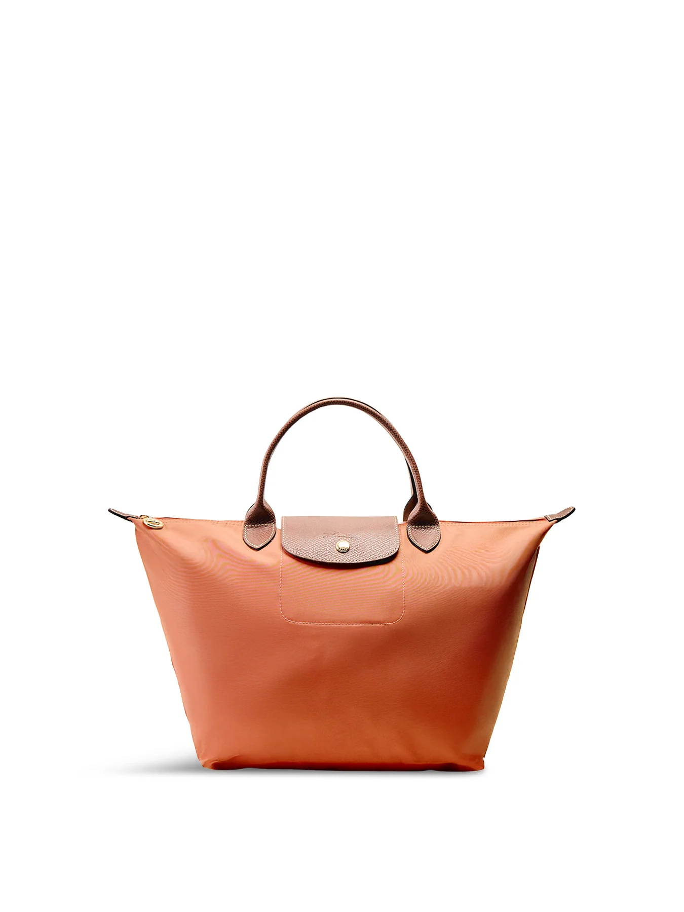 Le Pliage Original Medium Handbag Brick Recycled Canvas