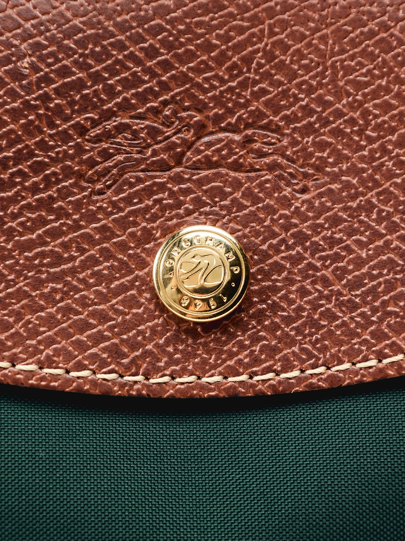 Le Pliage Original Small Handbag British Green Recycled Canvas - Image 5