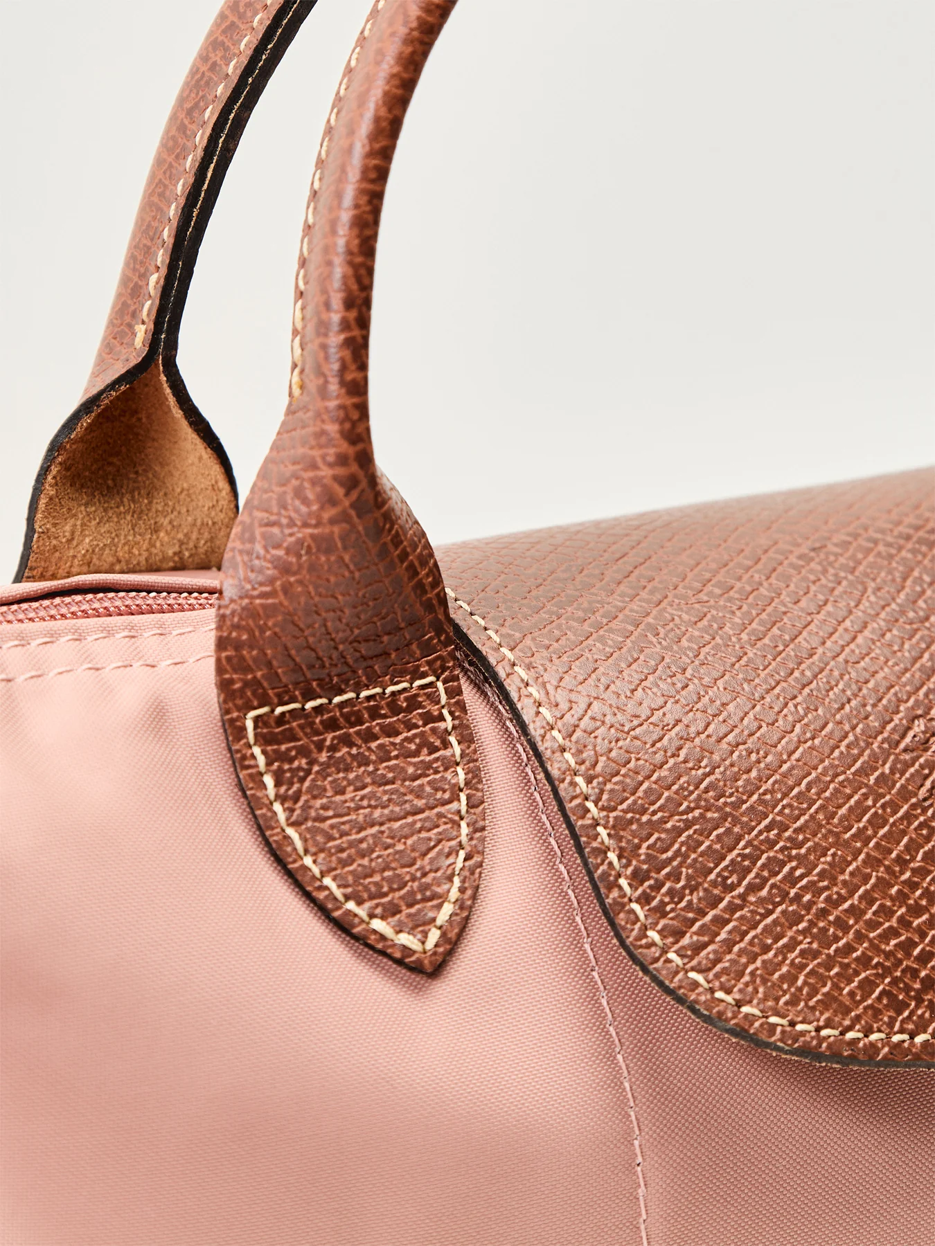 Le Pliage Original Small Handbag Pink Tea Recycled Canvas - Image 5