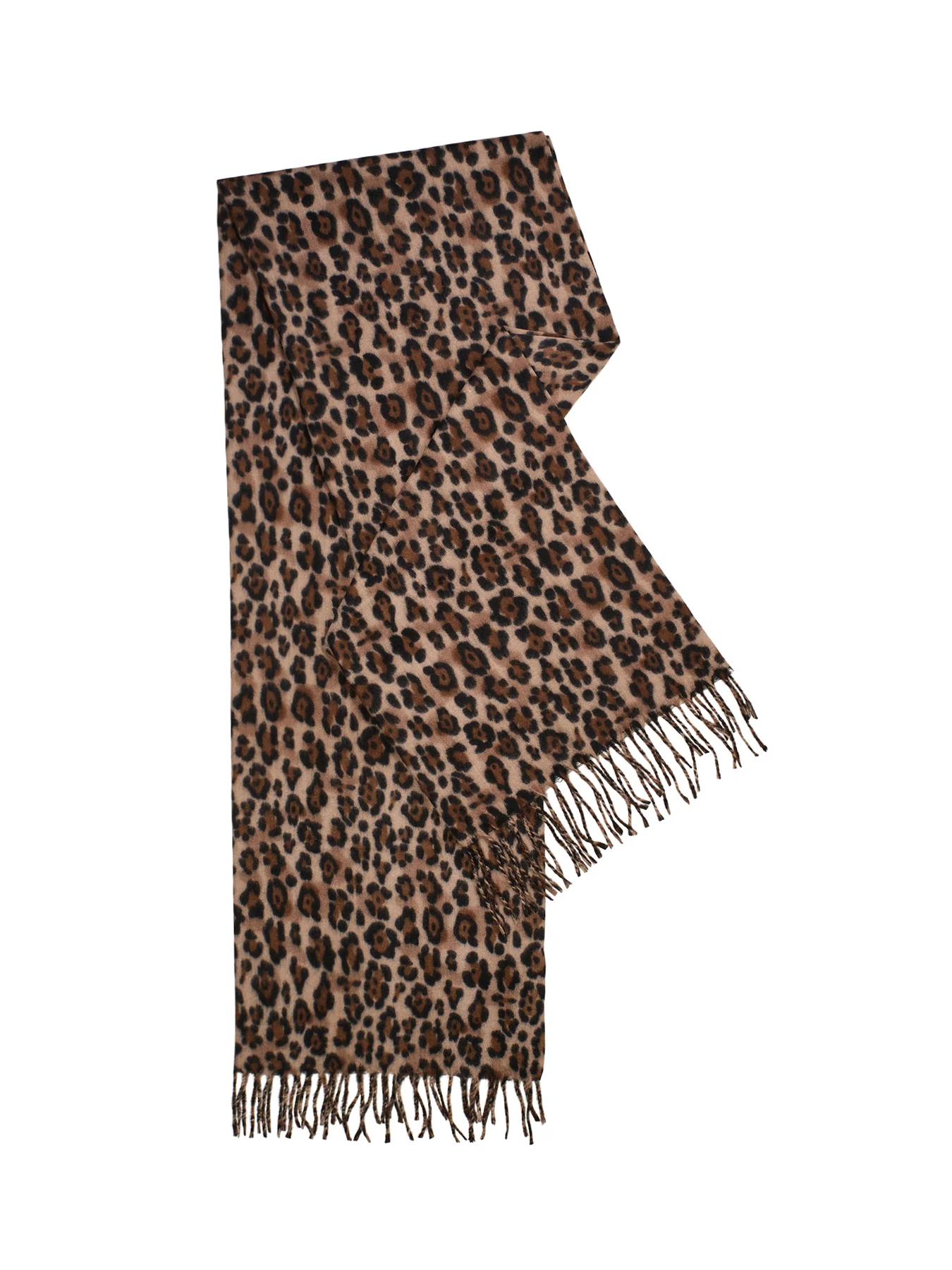 Leopard Print Scarf With Tassels