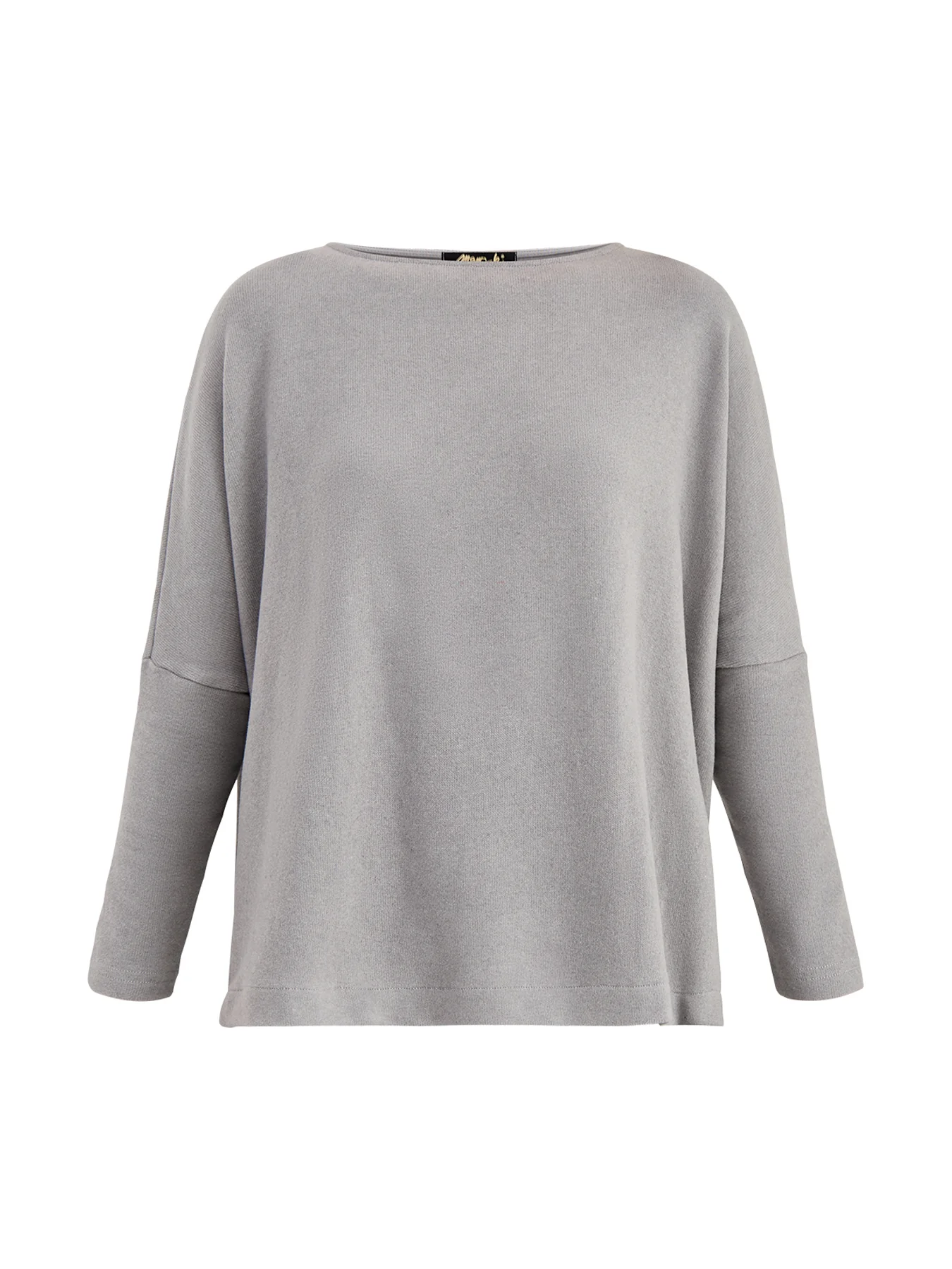 Boat Neck Knit Top Light Grey