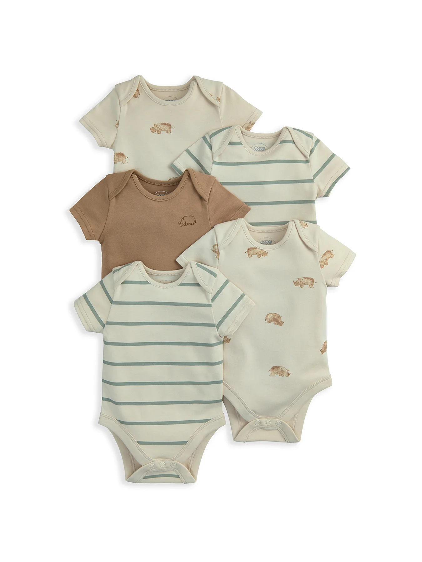 Baby Rhino Bodysuit Set Multi