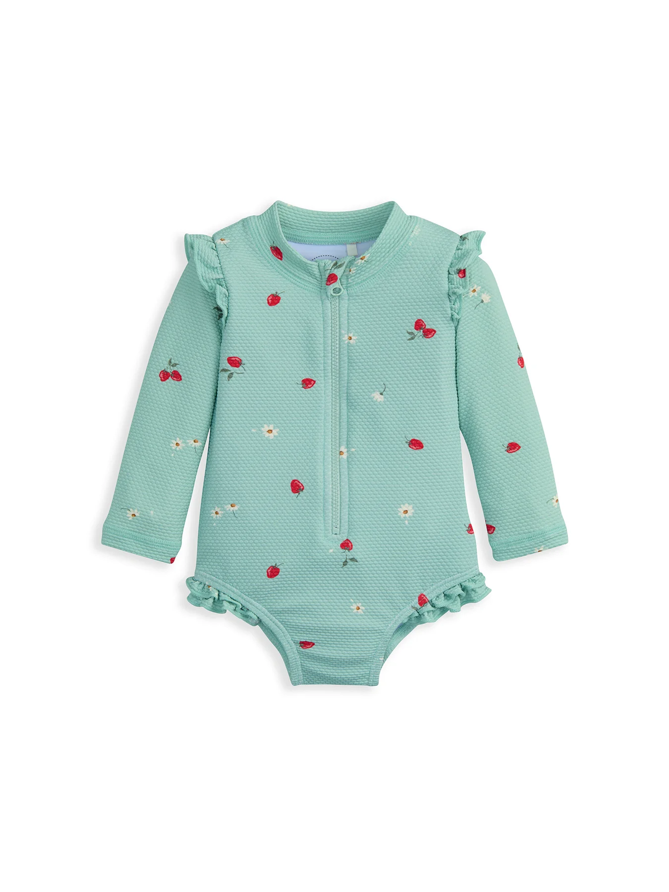 Baby Strawberry Print Swimsuit Blue