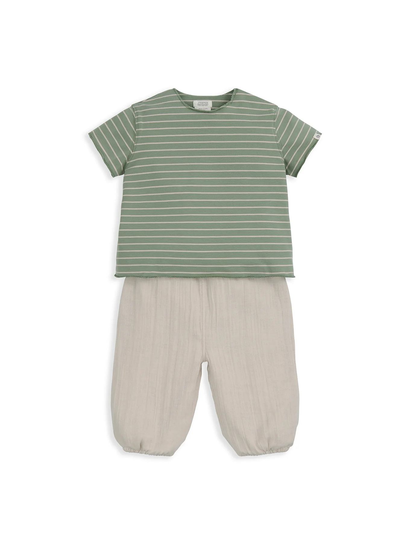 Baby Stripe T-Shirt and Trouser Set Blue