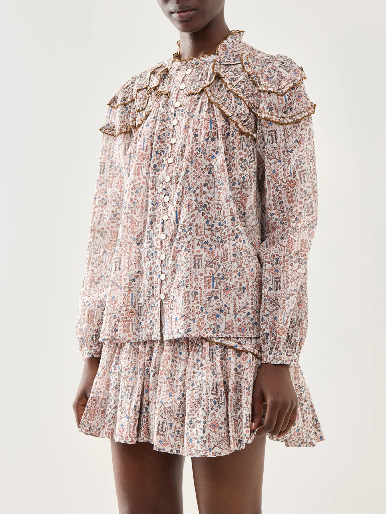 Crysta-Ga Printed Peasent Blouse - Image 4