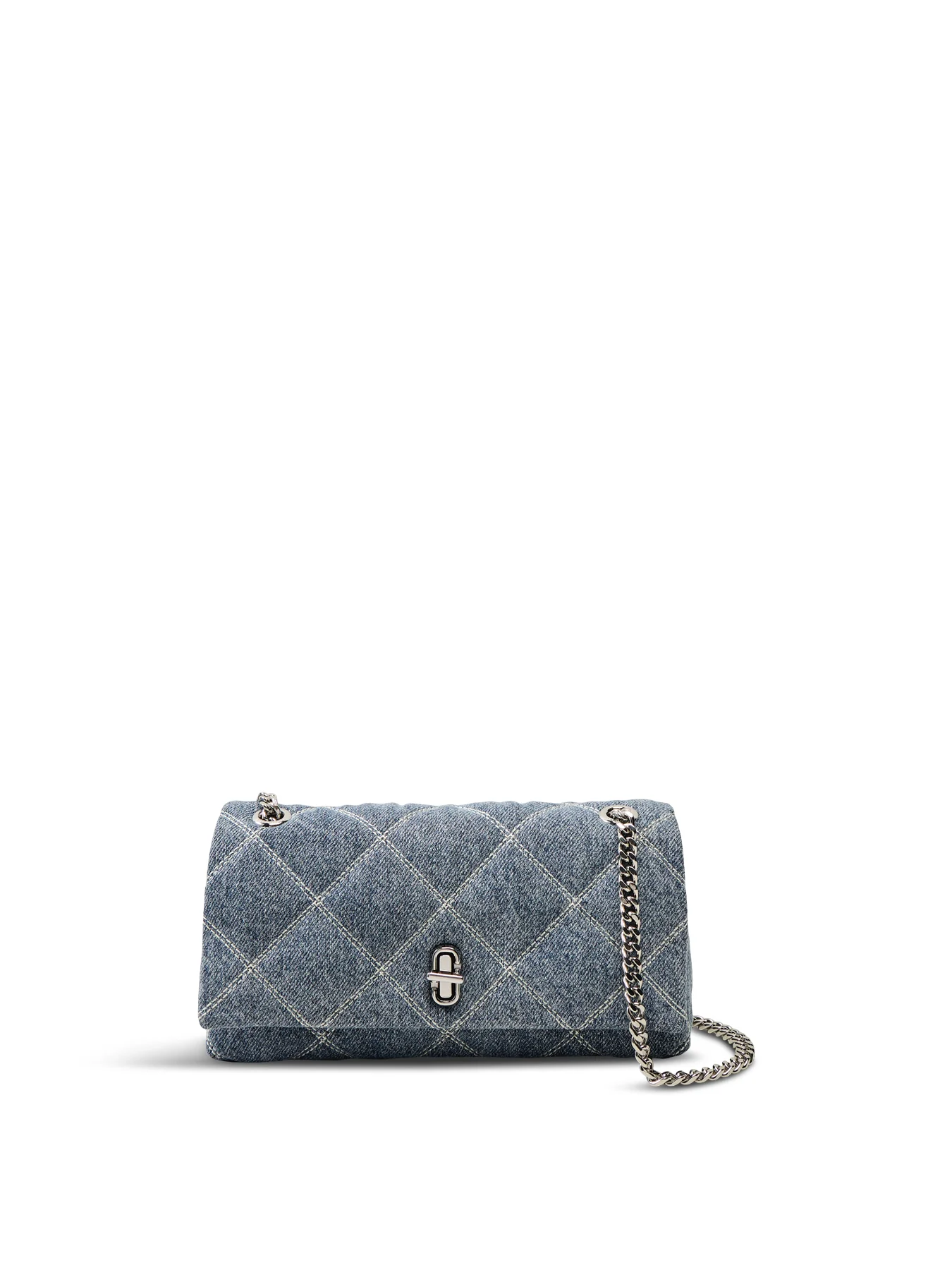 The Quilted Denim Dual Chain Wallet Blue