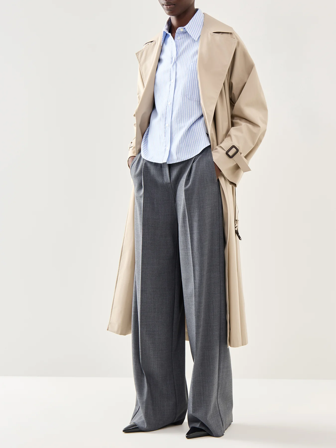 Marella Sport Diorama Elasticated Waist Pleated Front Wide Leg Trouser - Image 2