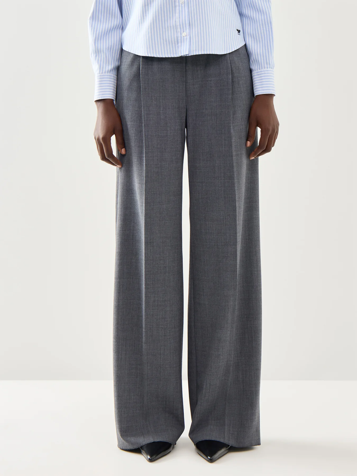 Marella Sport Diorama Elasticated Waist Pleated Front Wide Leg Trouser - Image 4