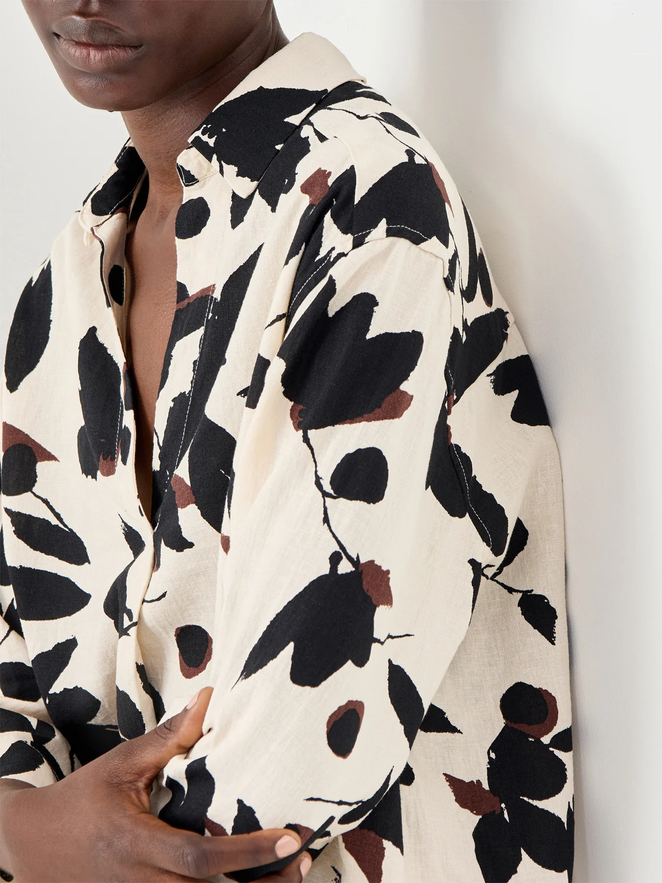 Darale Printed Linen Mix Top 3/4 Sleeve - Image 3
