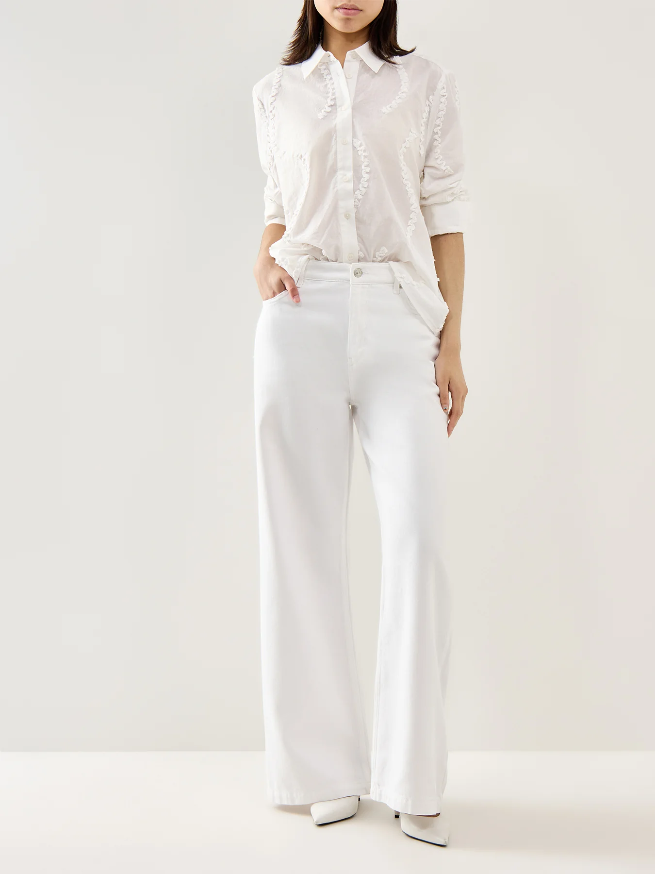 MaImma Embroidery Long Sleeve Shirt Jet Stream - Image 2