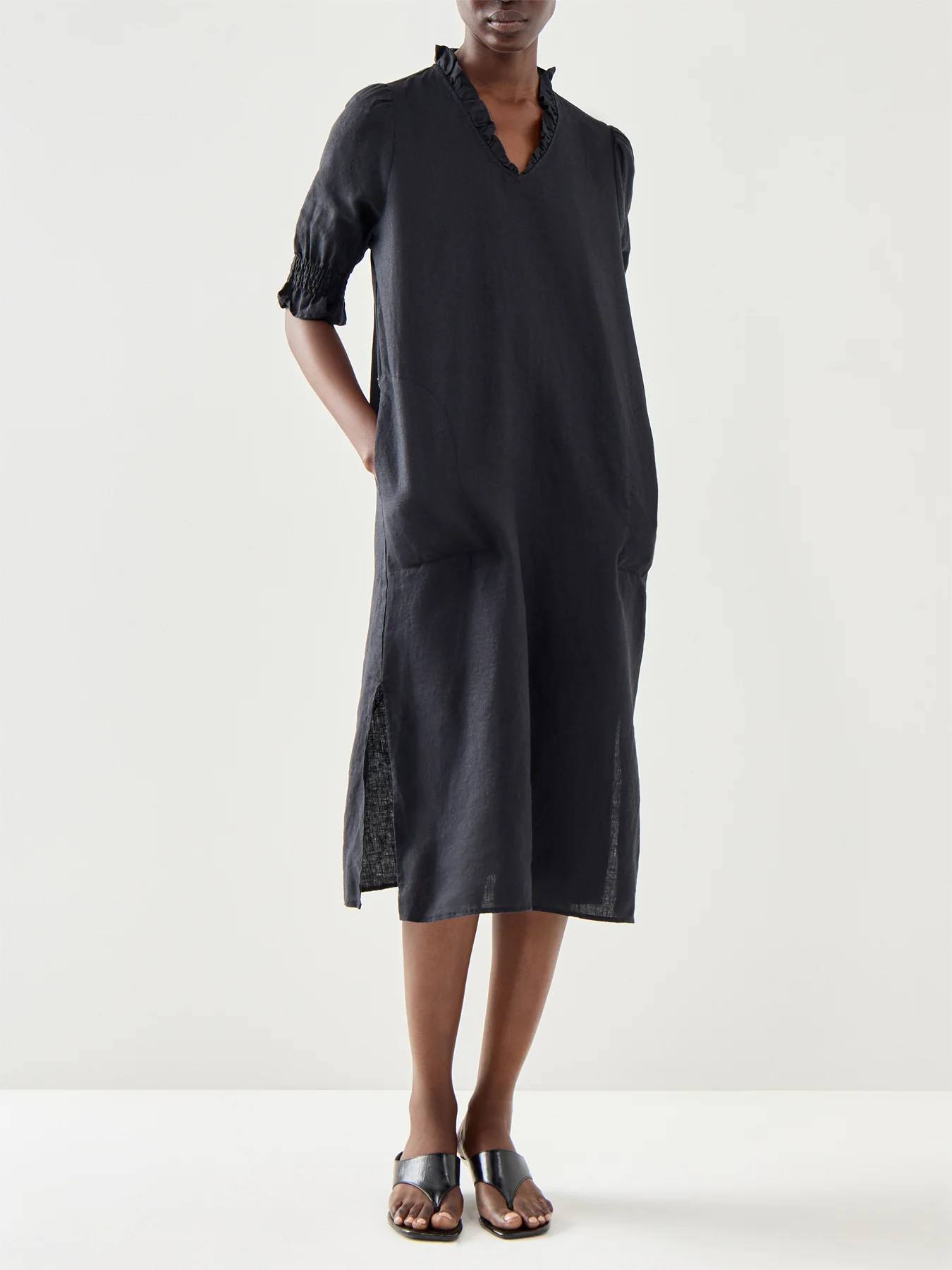 Nydela 1/2 Sleeve Linen Dress - Image 4
