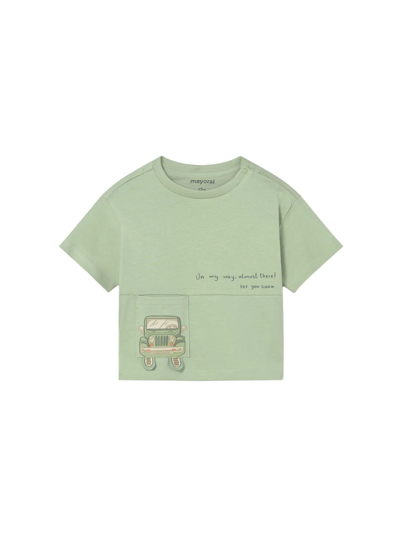 Baby Car Short Sleeve T-Shirt Green