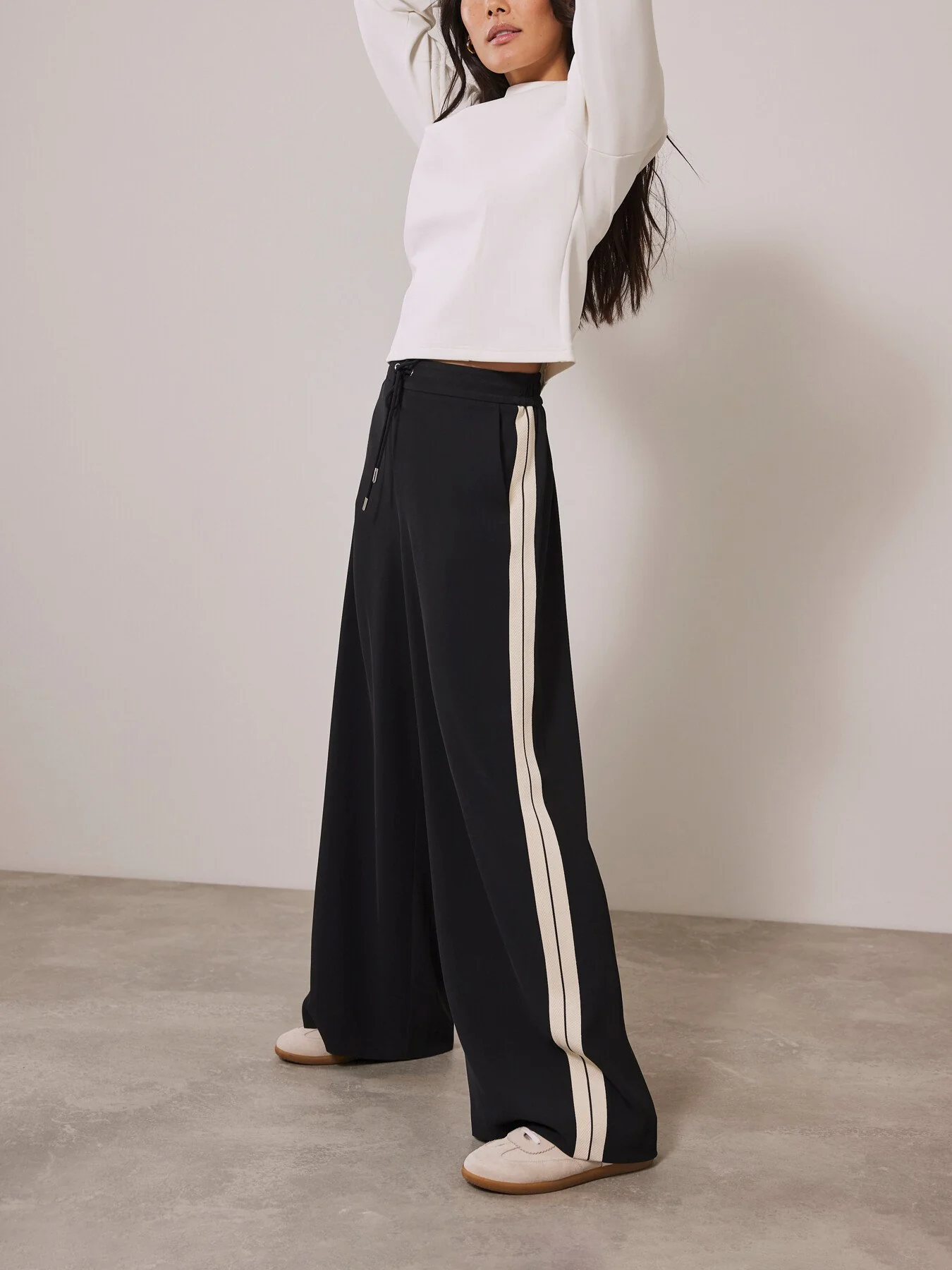 Side Stripe Wide Trousers - Image 2