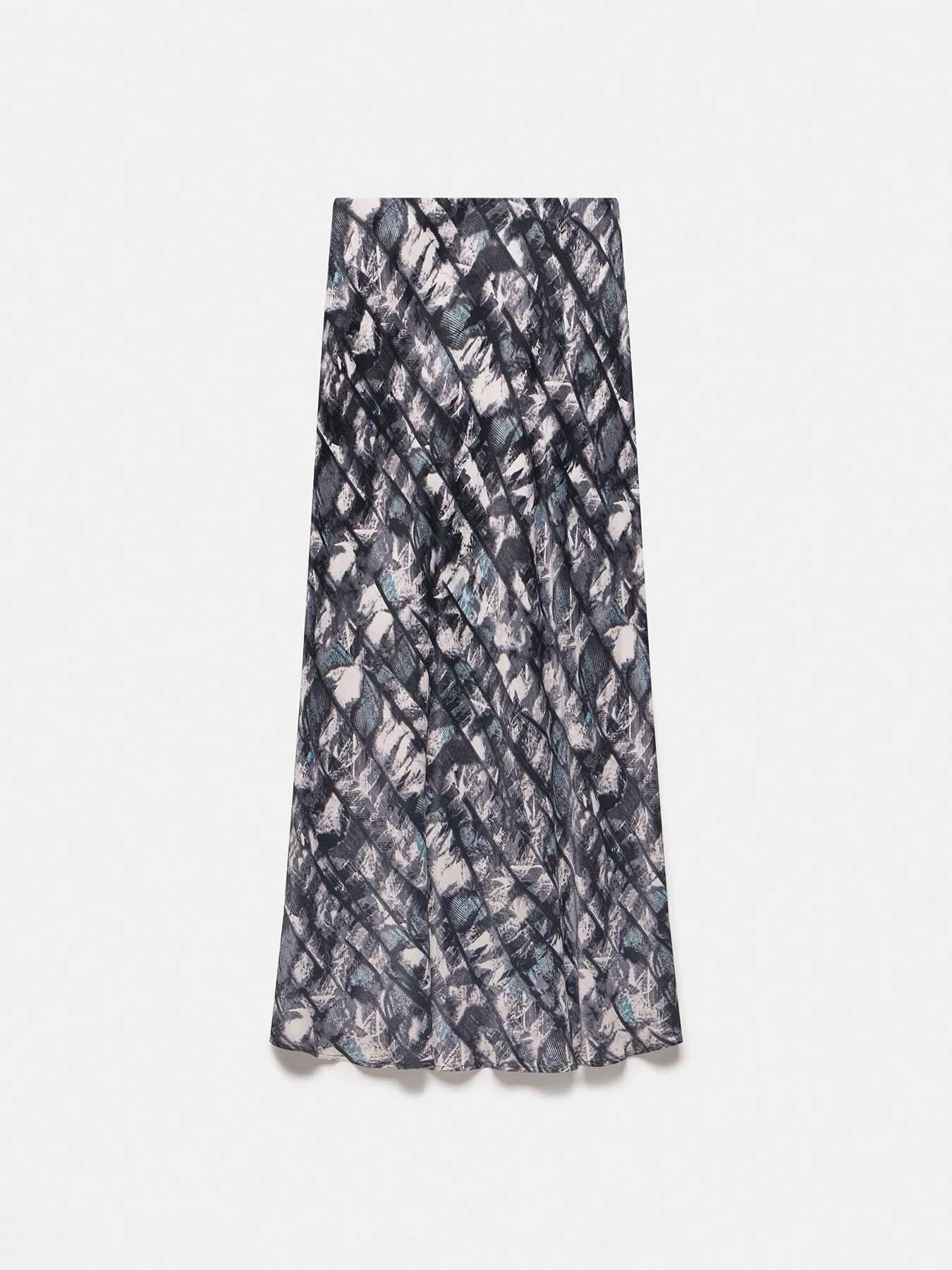 Grey Abstract Print Midi Slip Skirt - Image 5