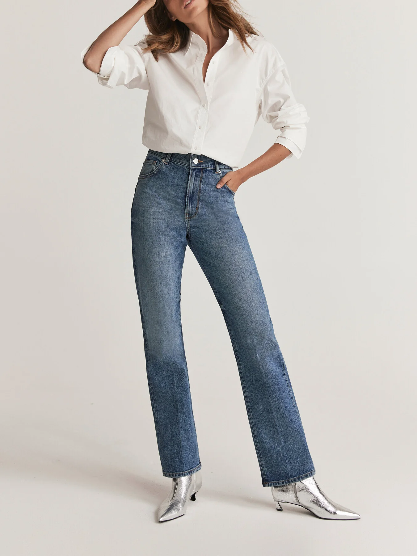 Mid Indigo Straight Jeans - Image 4