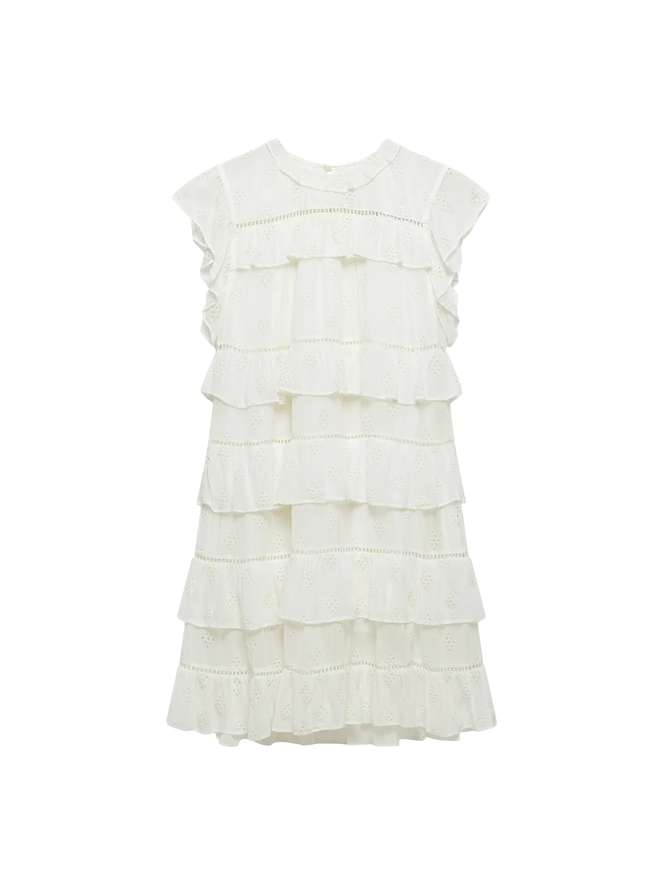 White Floral Broderie Mini Dress