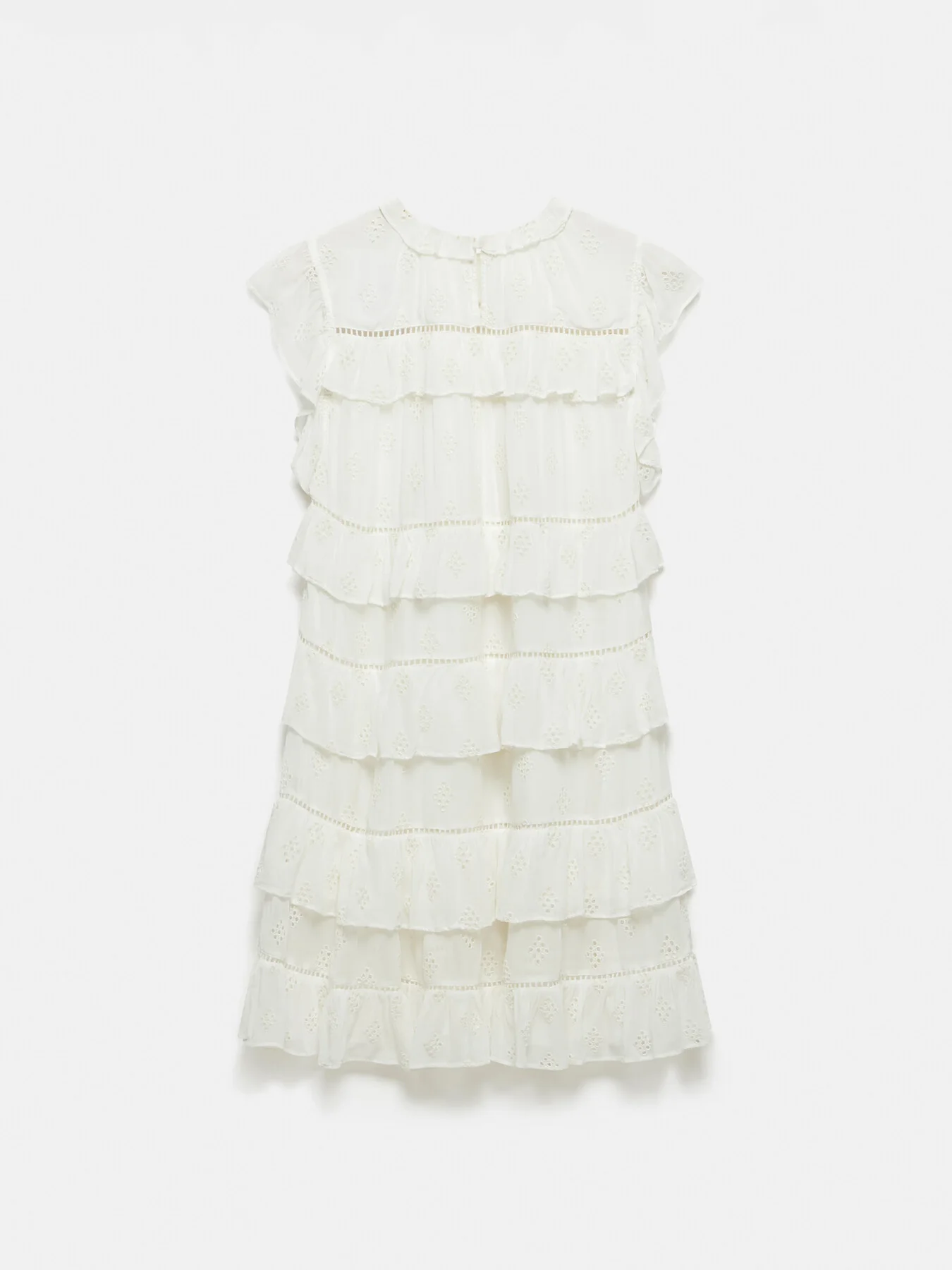 White Floral Broderie Mini Dress - Image 5
