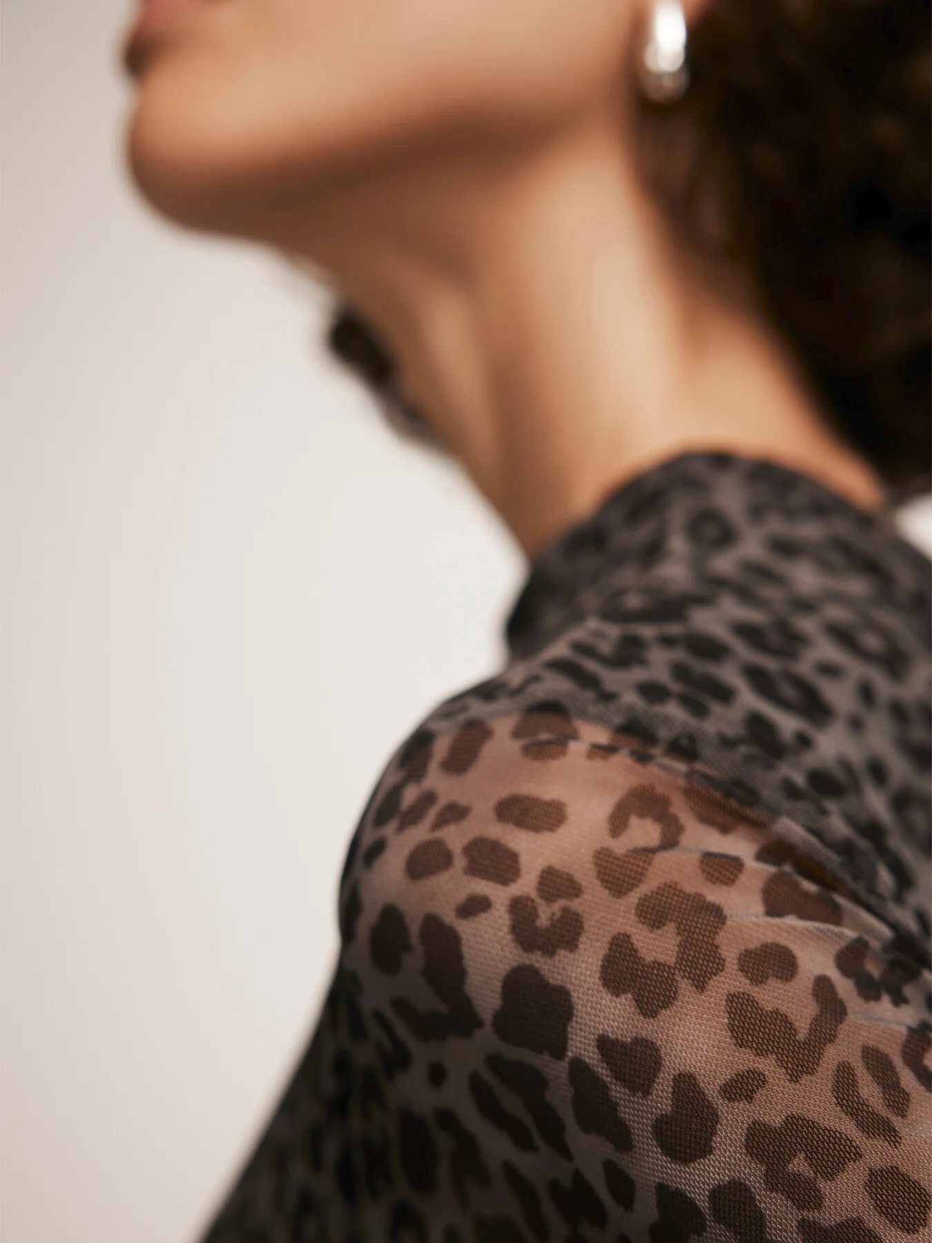 Leopard Print Mesh Midi Dress - Image 4