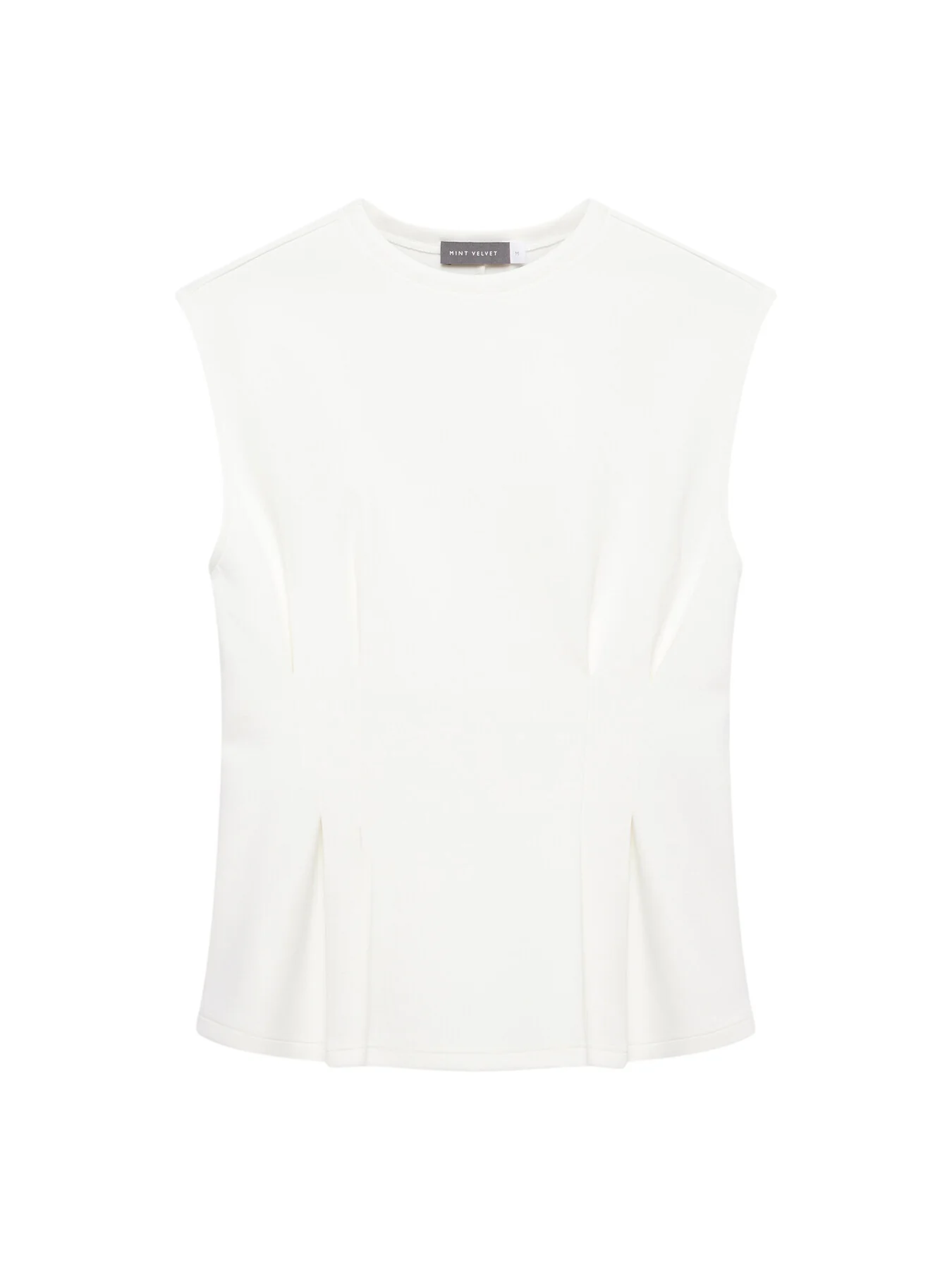 White Cotton Blend Seam T-Shirt