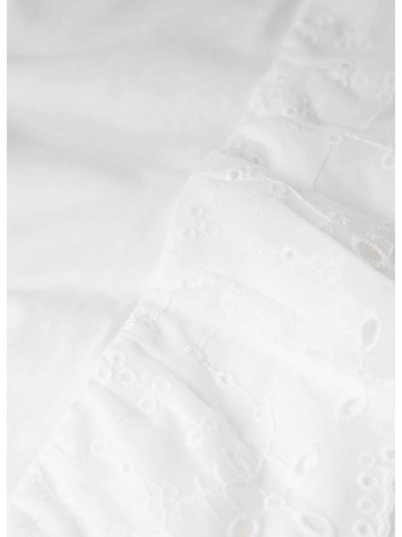 White Cotton Broderie Ruffle Top - Image 7