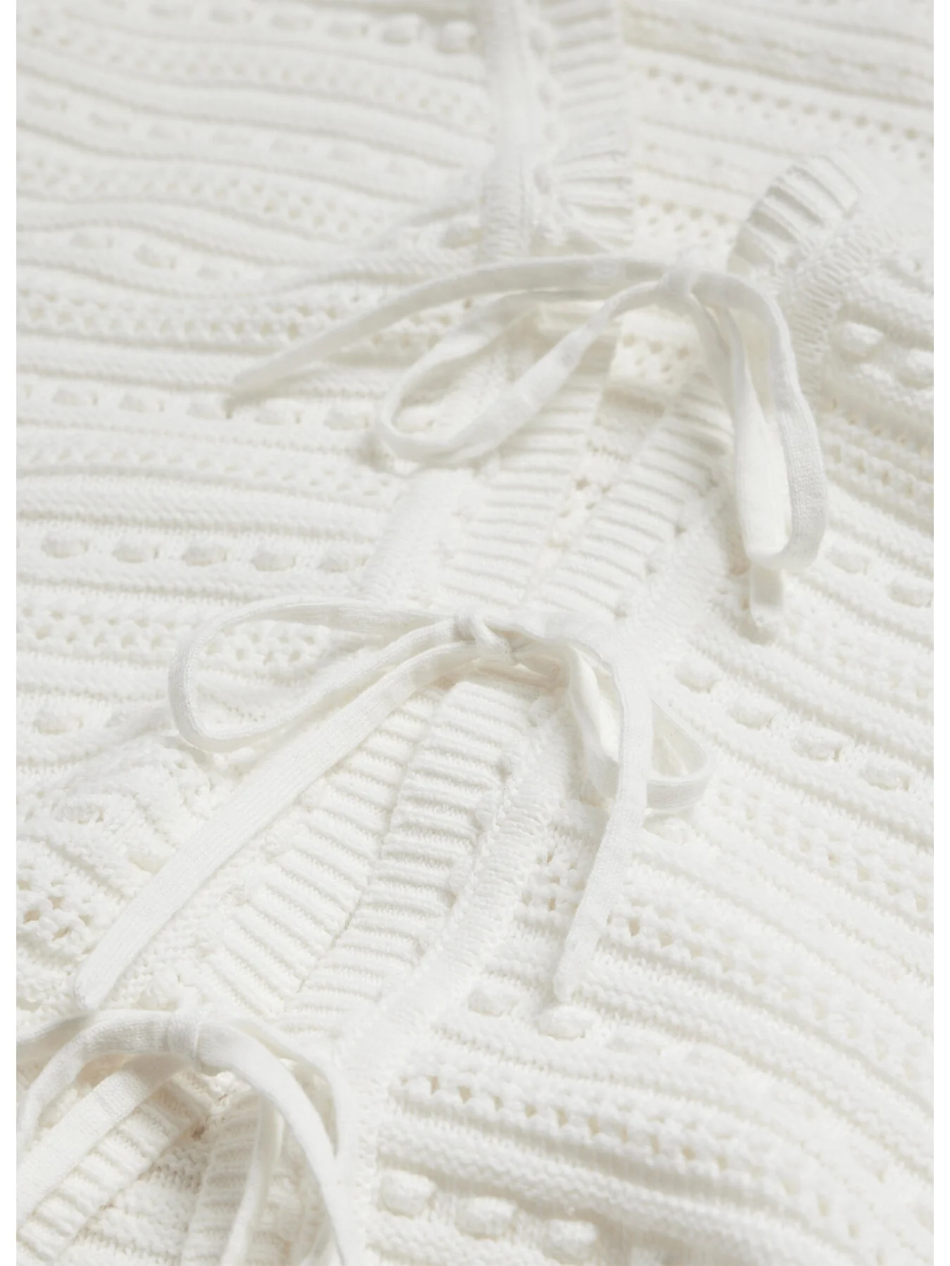 White Cotton Crochet Cardigan - Image 6