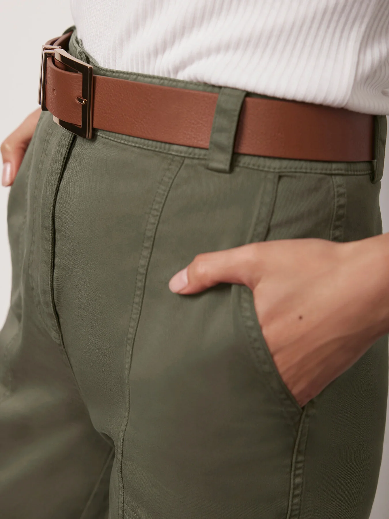 Cotton Blend Tapered Chinos - Image 4