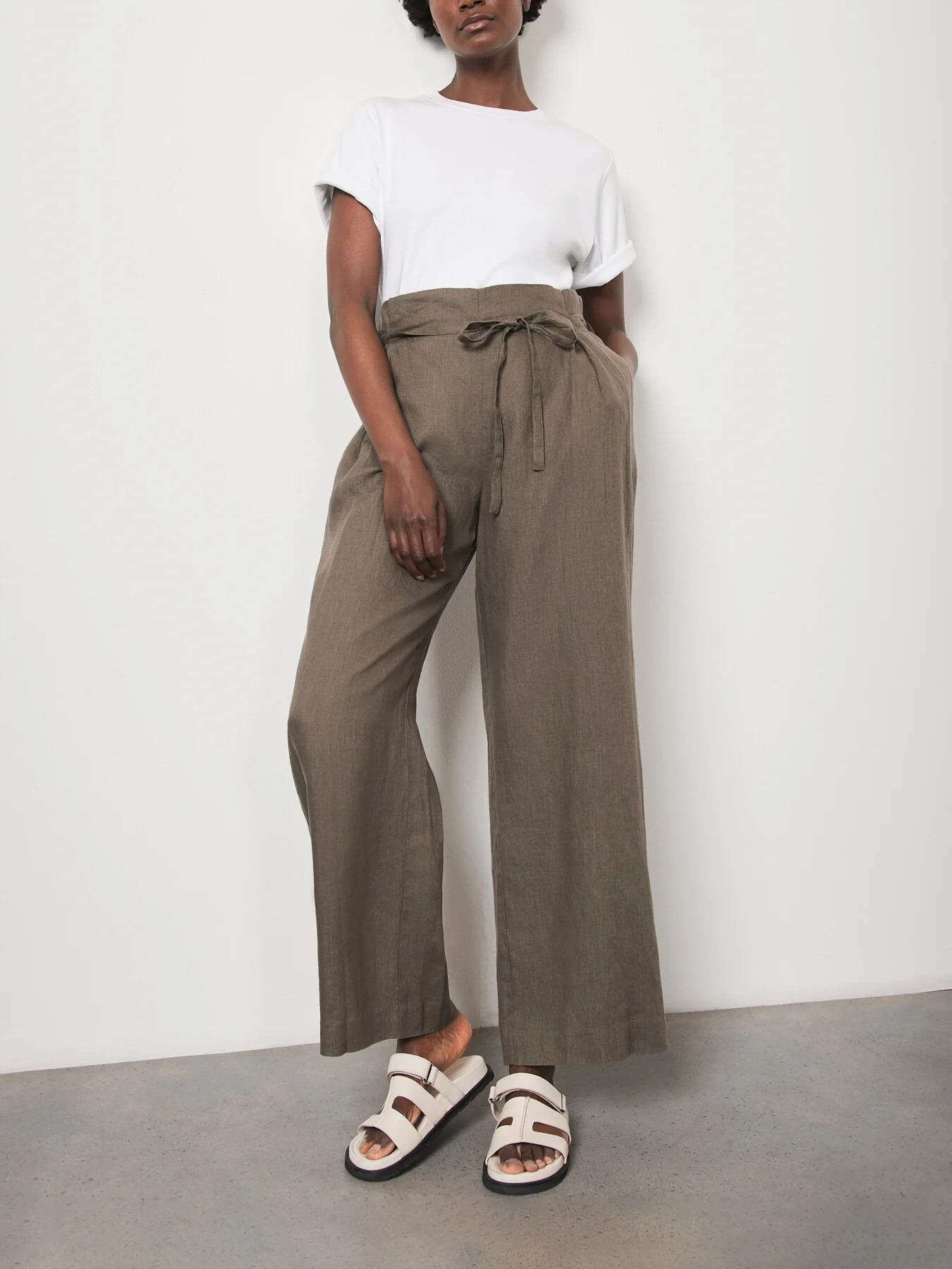 Linen Belted Trousers - Image 2