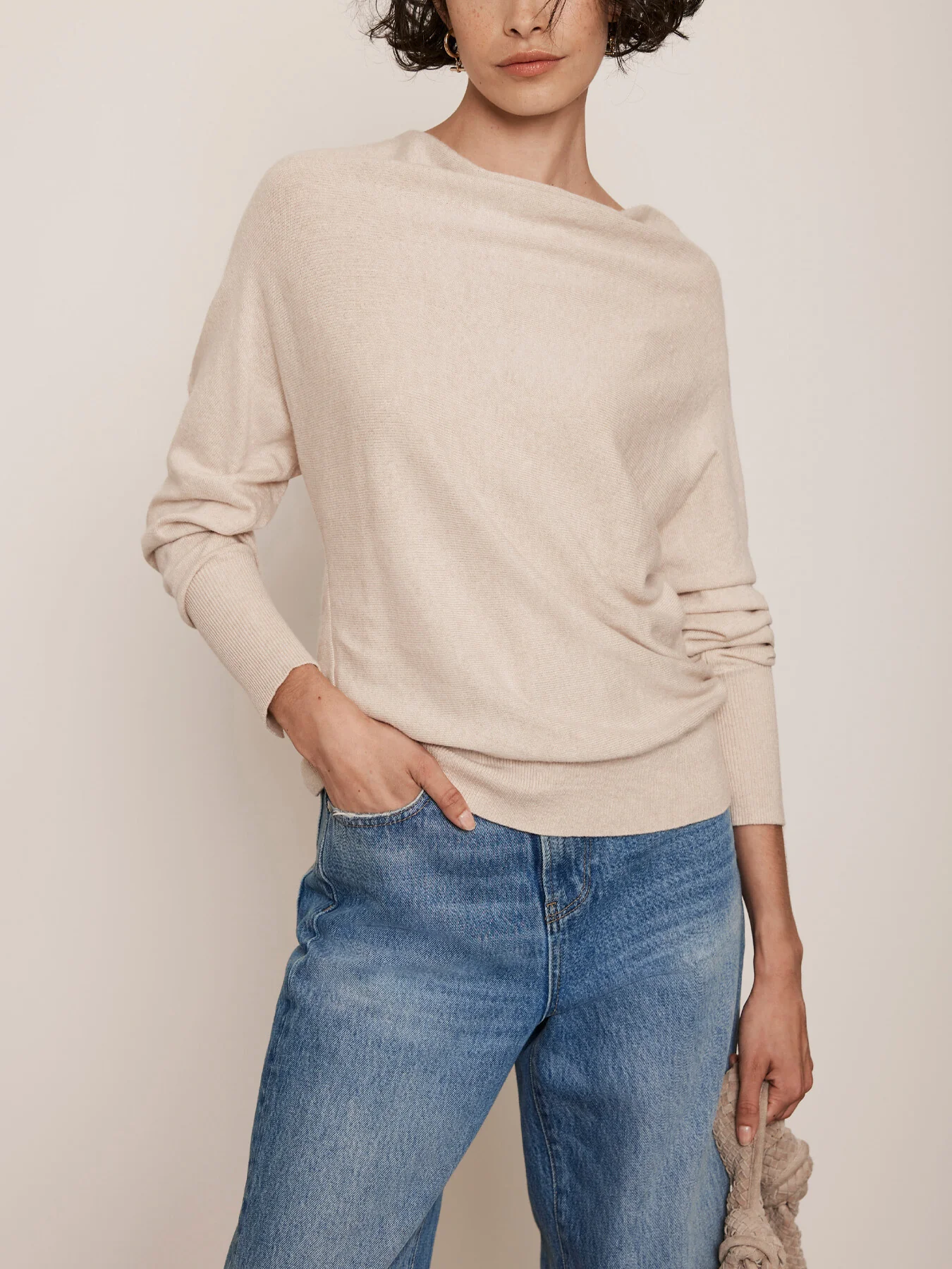 Cotton Blend Cowl Neck Jumper - Image 2