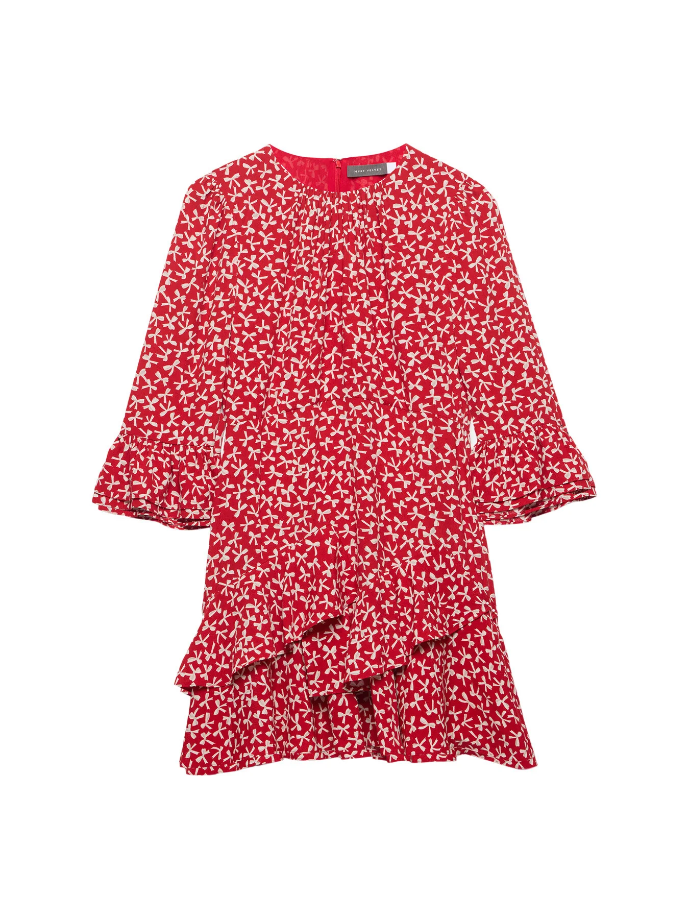 Bow Print Mini Dress