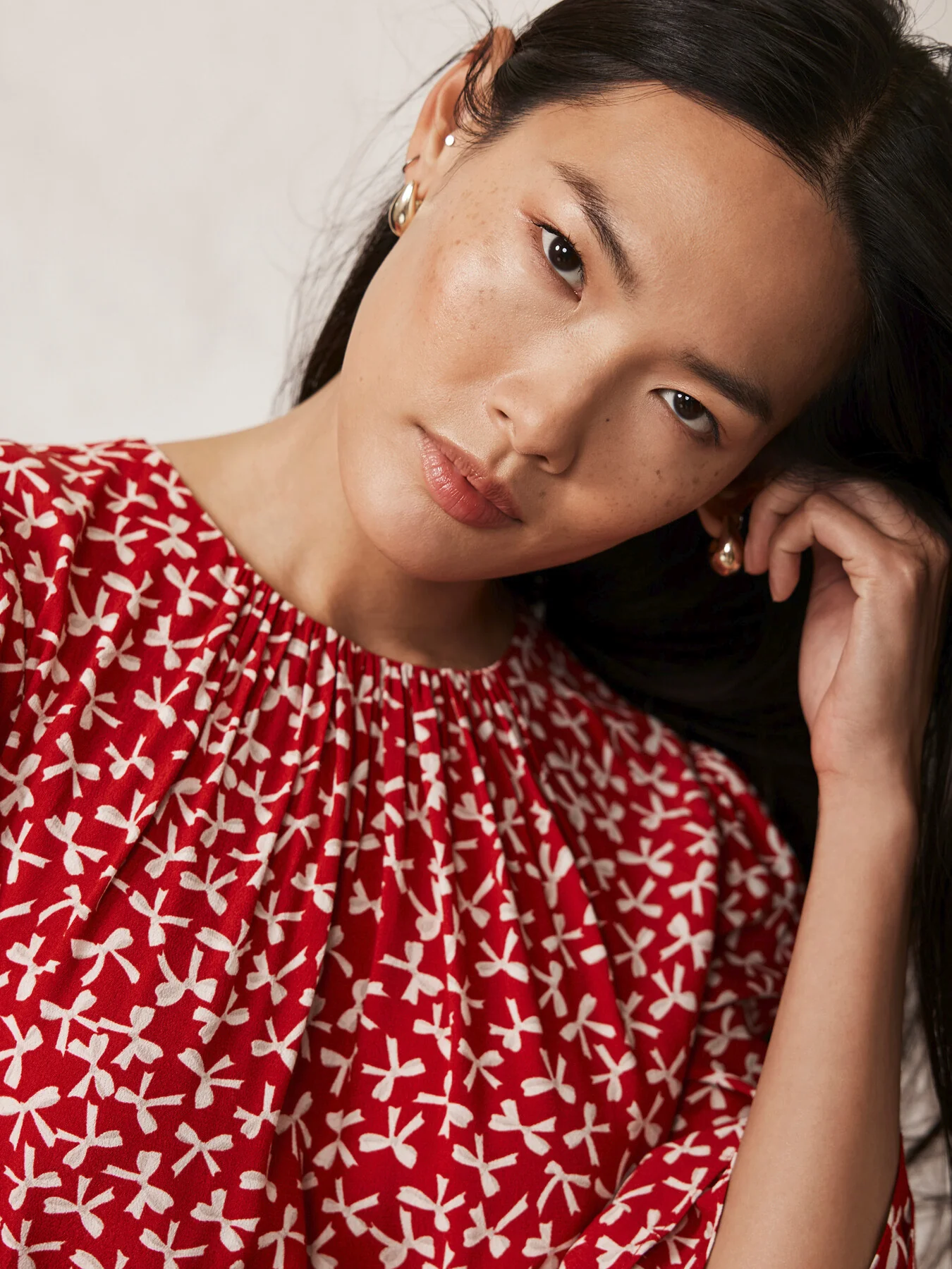 Bow Print Mini Dress - Image 5