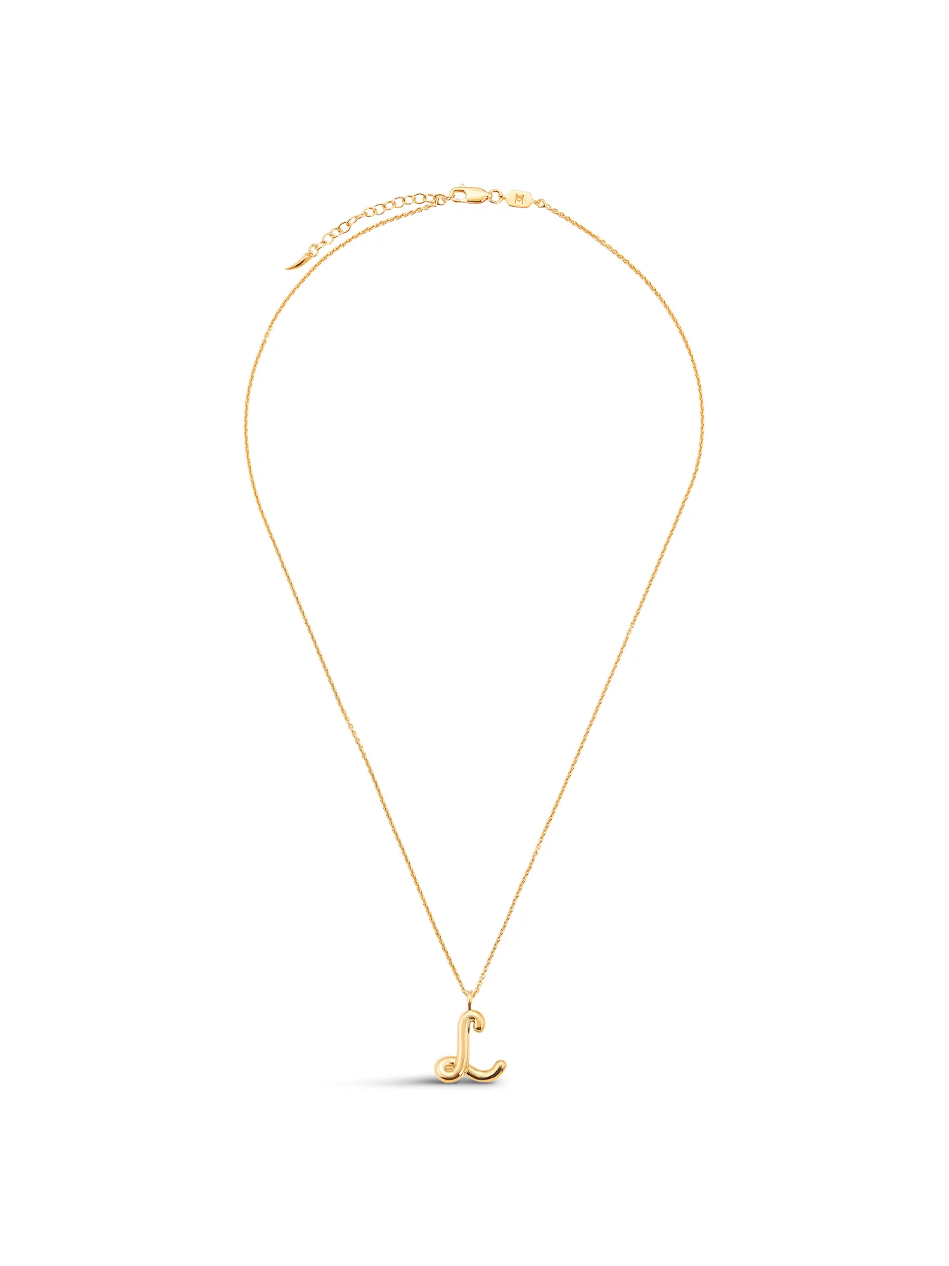 Curly Molten Initial L Pendant Necklace