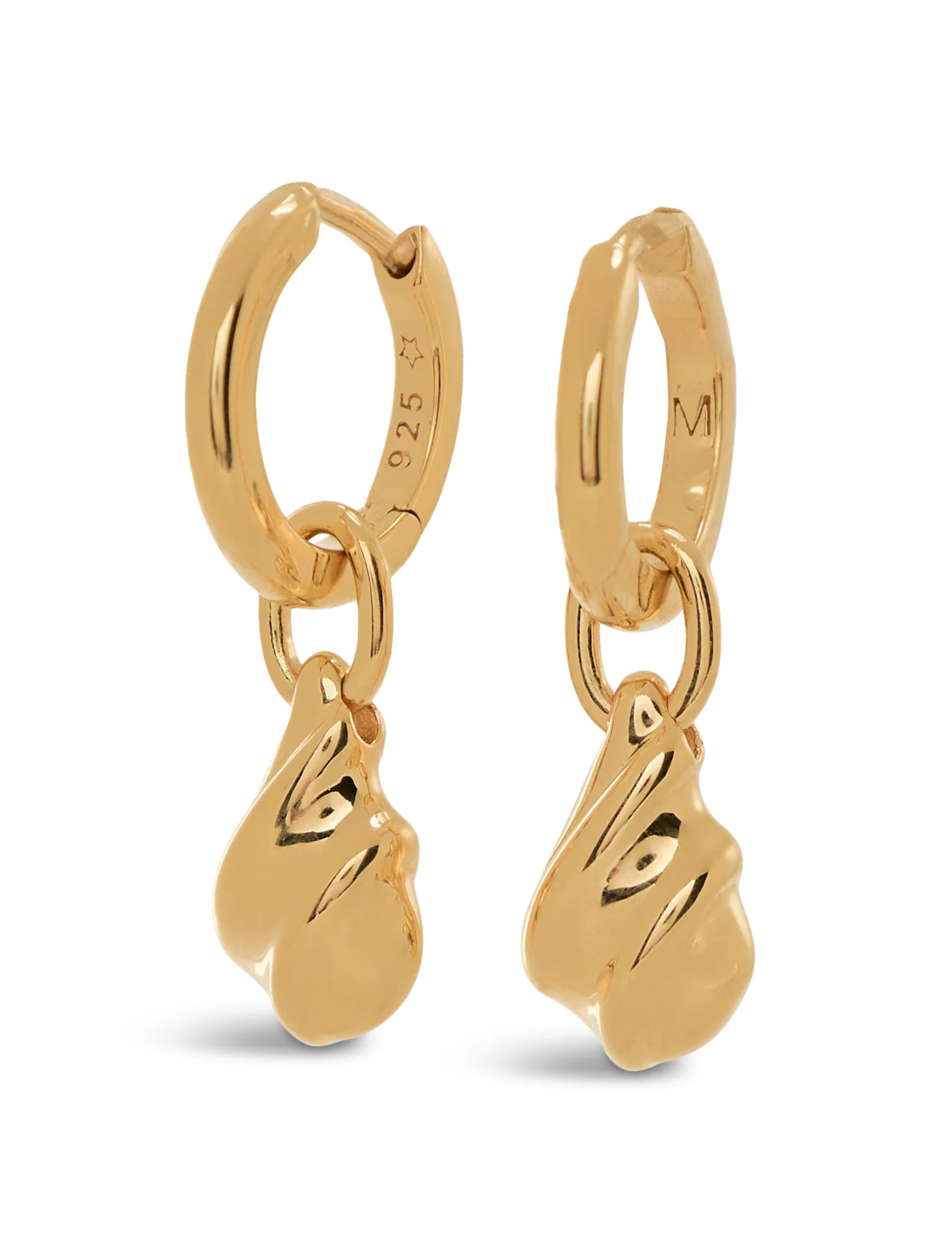 SAVI RIDGE DROPLET CHARM EARRINGS - Image 3