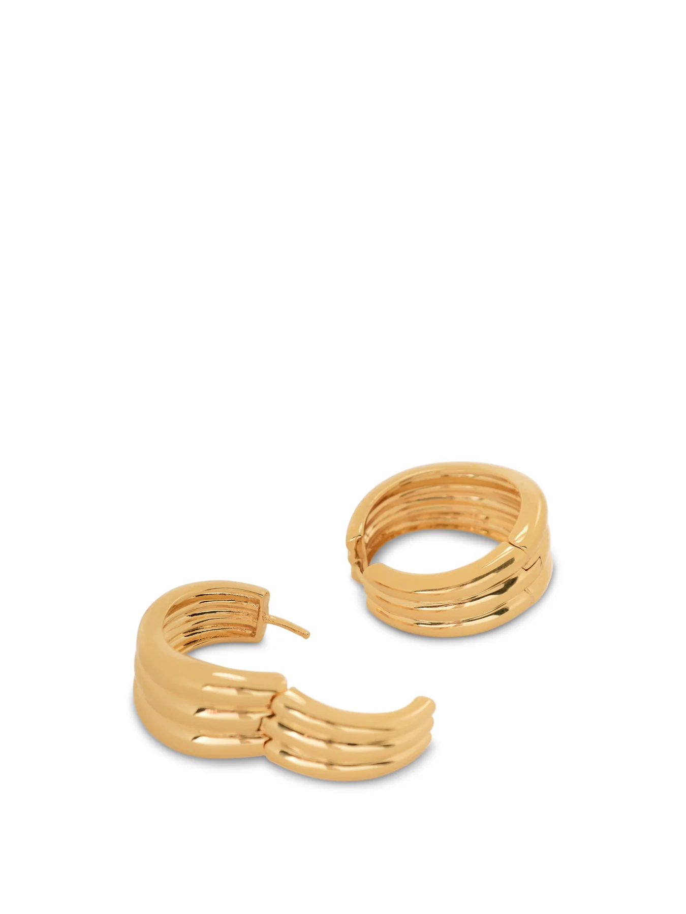 SAVI TRIPLE RIDGE LARGE HOOP EARRINGS - Image 4