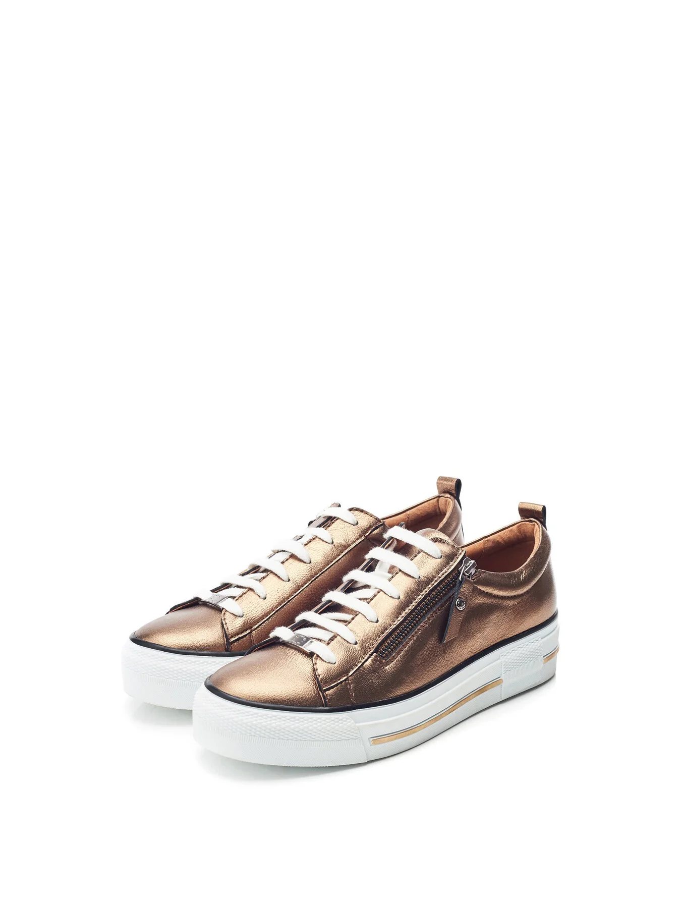 Filician Metallic Leather Trainers - Image 2