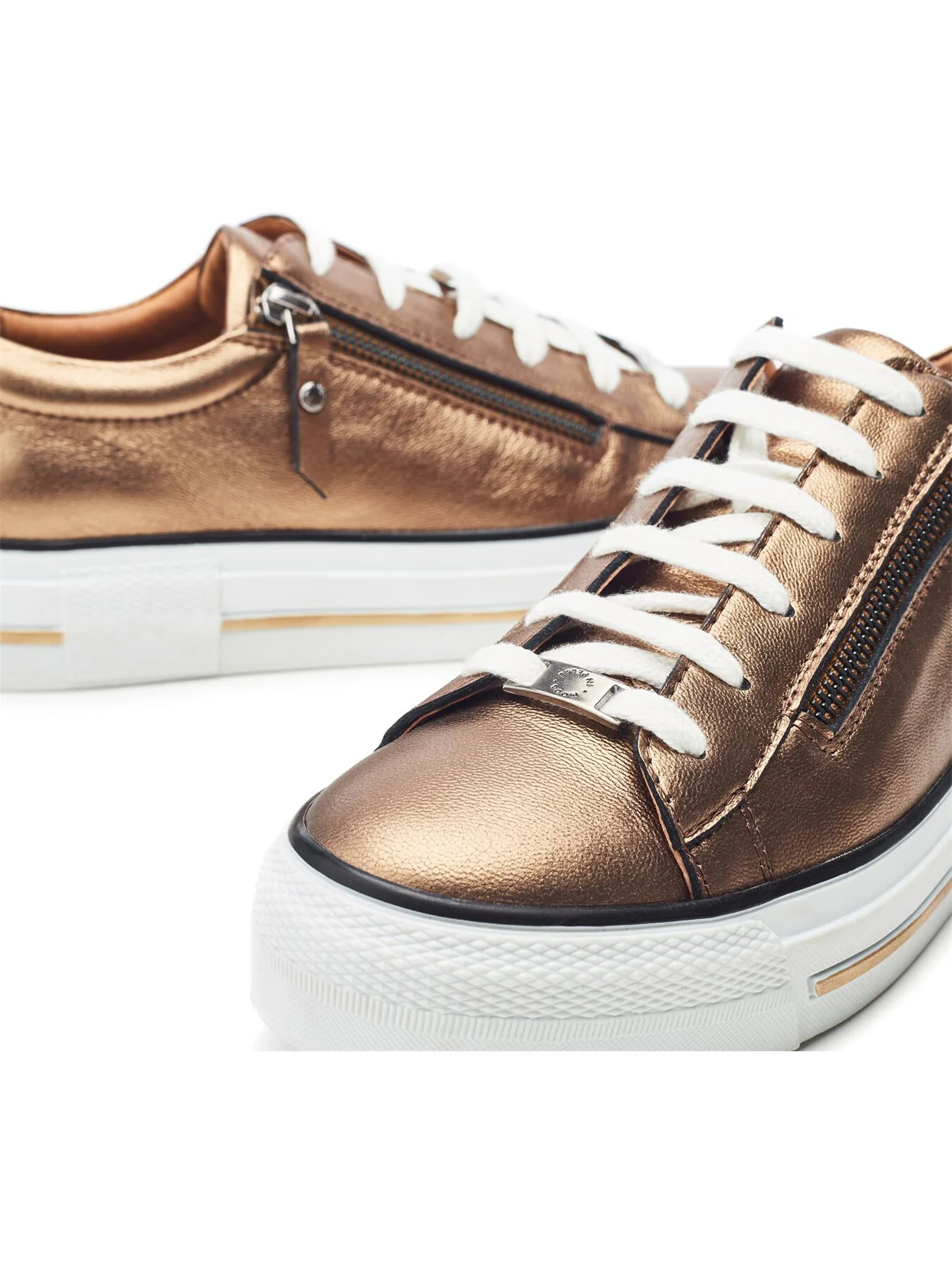 Filician Metallic Leather Trainers - Image 4