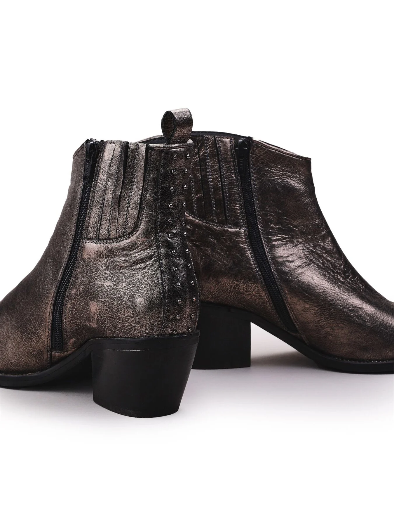 Maevie Metallic Leather Boots - Image 4