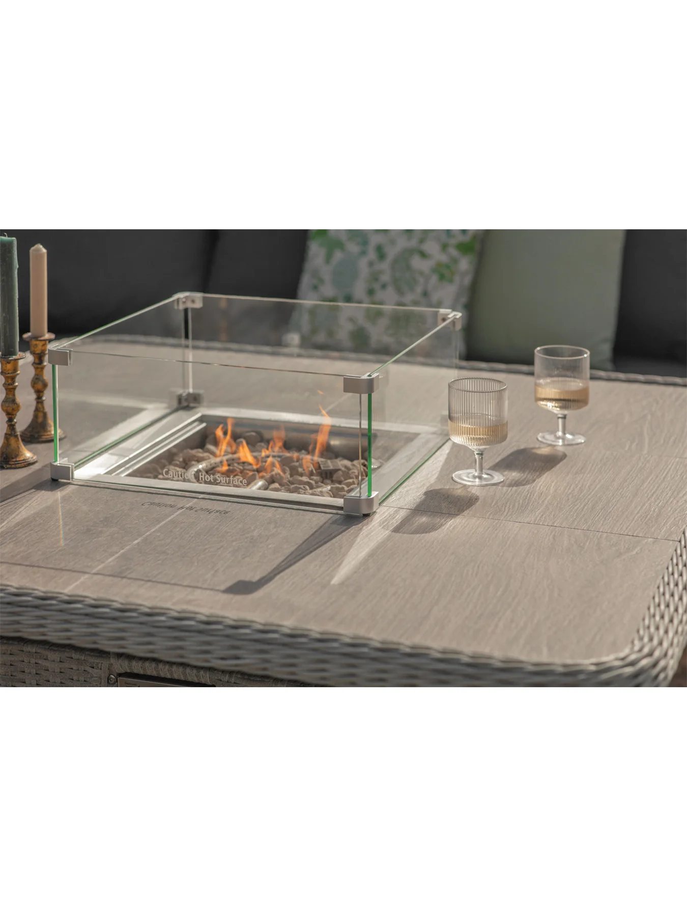 Monterey Square Sofa with Ceramic Firepit Table & Two Benches - Image 5