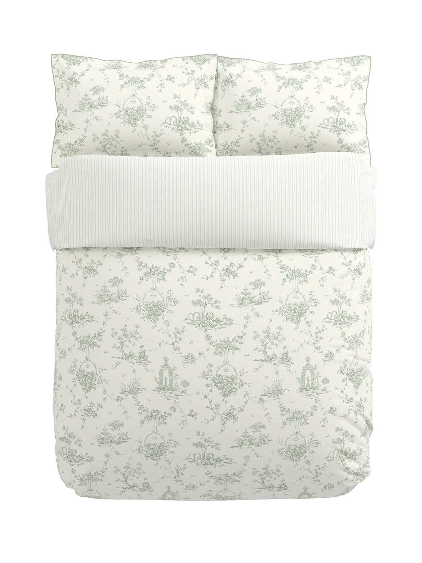 Honeysuckle and Tulip Heritage Duvet Cover Set Olive Green - Image 2