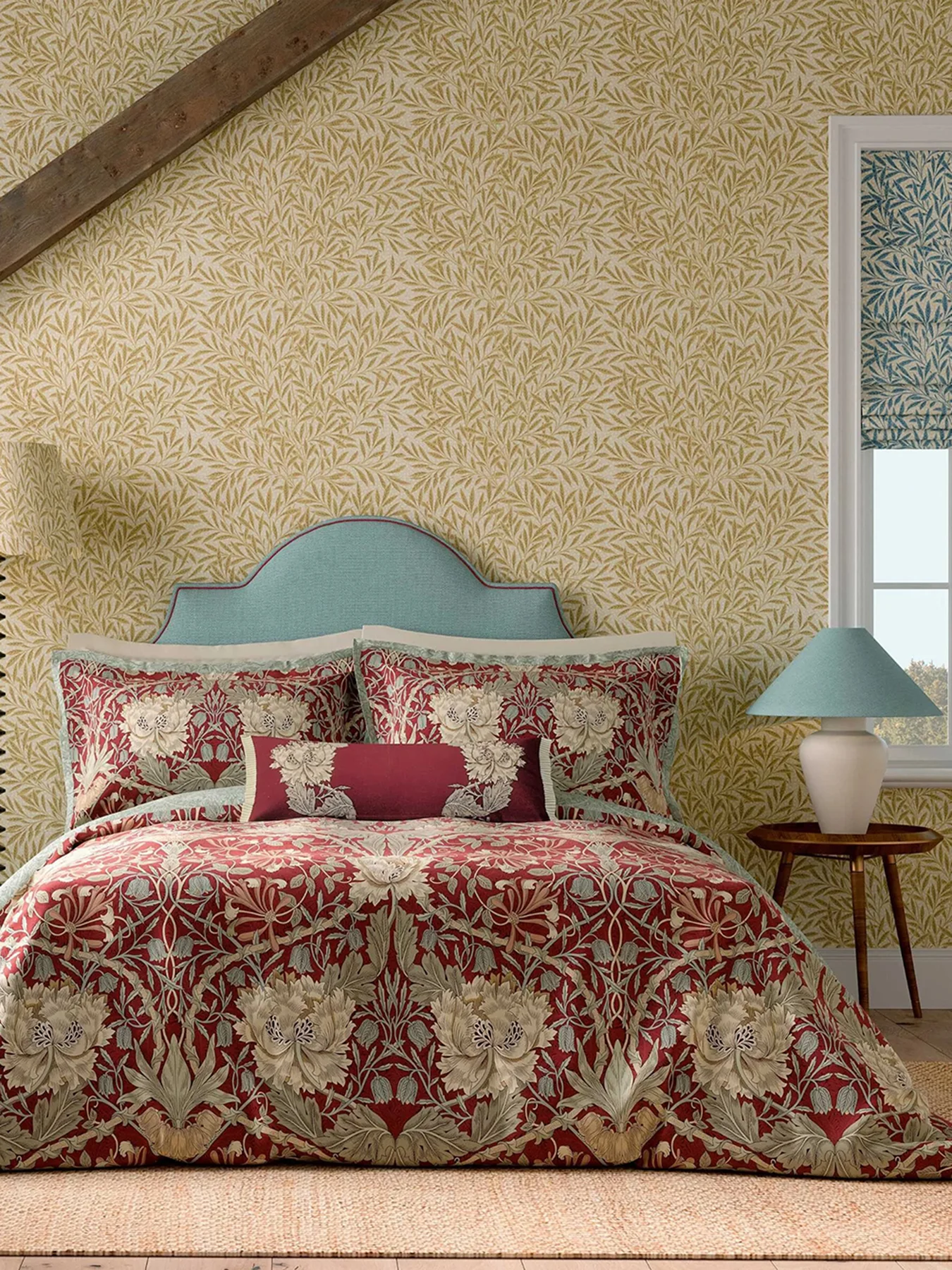 Honeysuckle and Tulip Heritage Duvet Cover Set Olive Green - Image 8