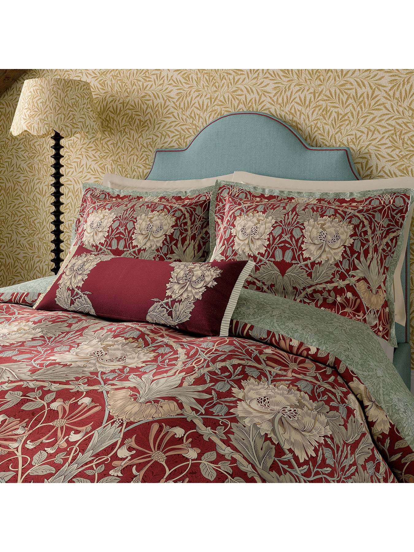 Honeysuckle and Tulip Heritage Duvet Cover Set Olive Green - Image 9