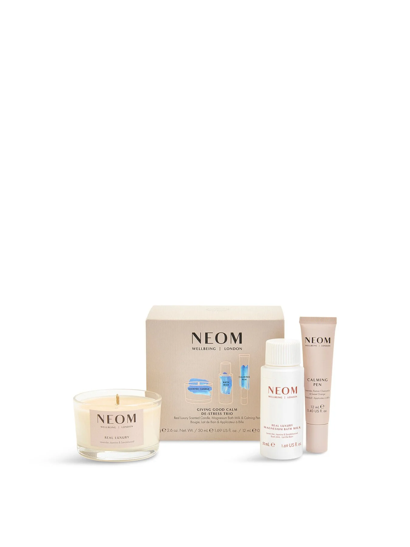 NEOM Wellbeing Giving Good Calm De Stress Trio