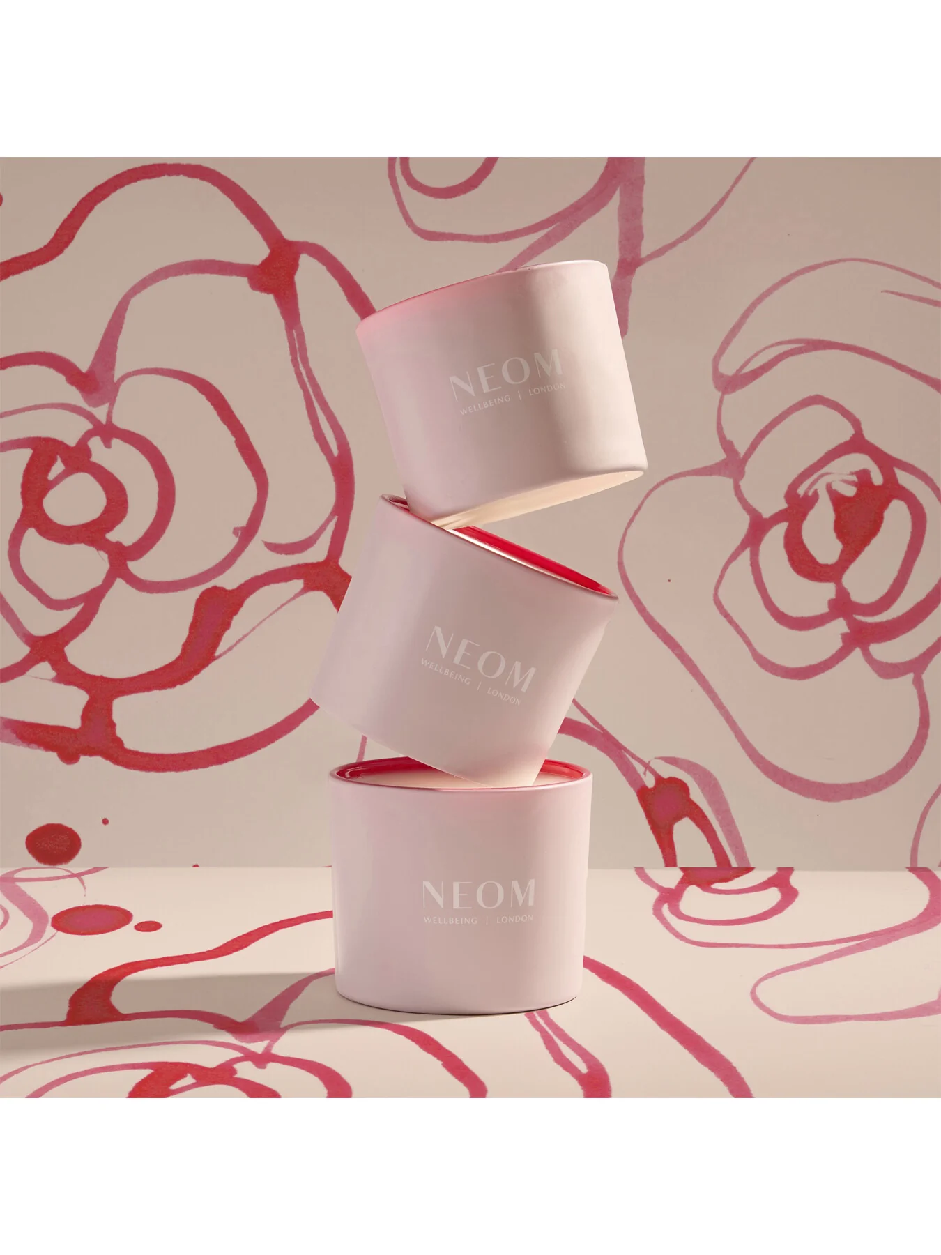 NEOM Wellbeing It's All Rosy 3 Wick Candle 420g - Image 2
