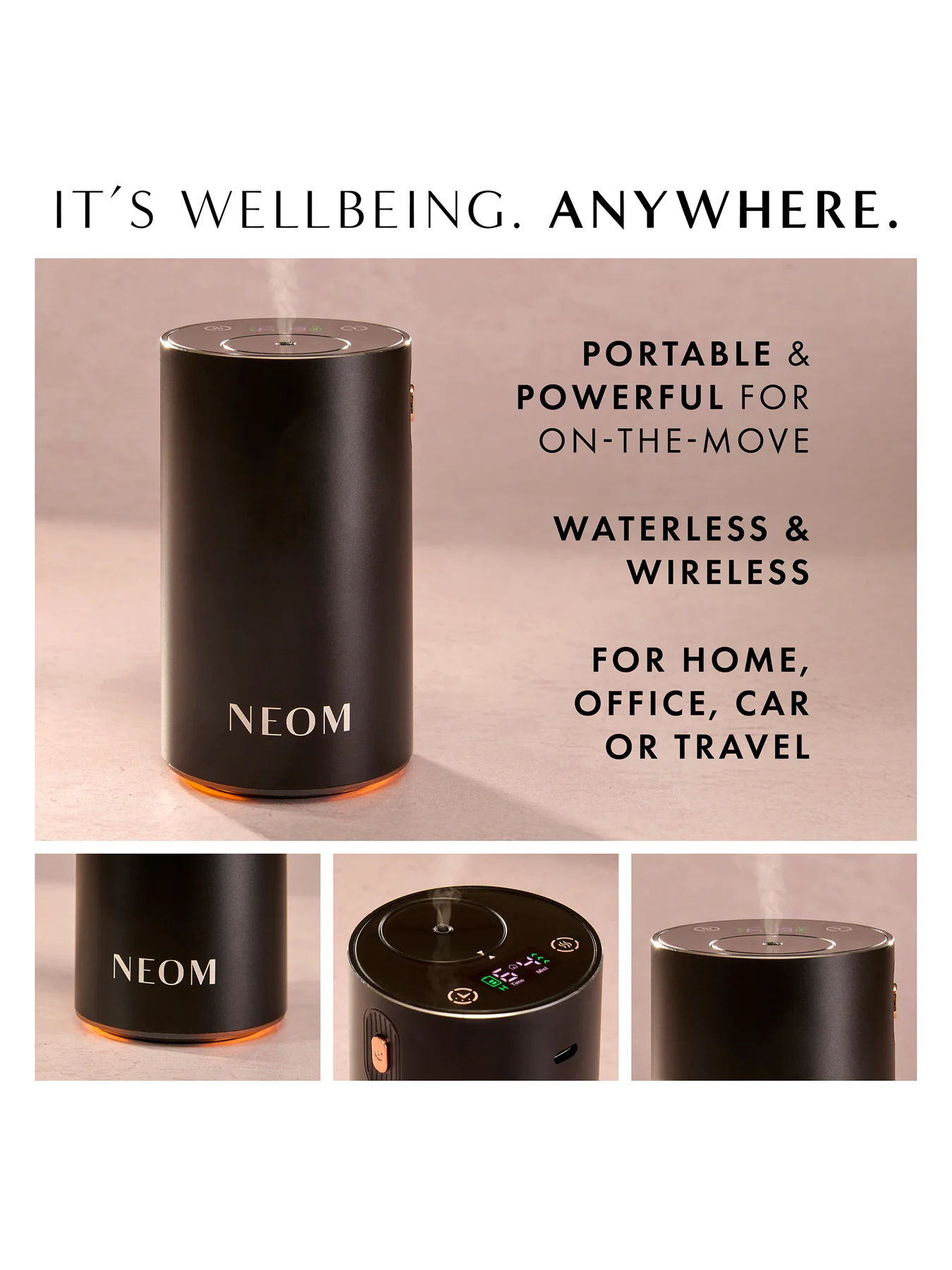 Wellbeing Pod Mini Essential Oil Diffuser Black - Image 2