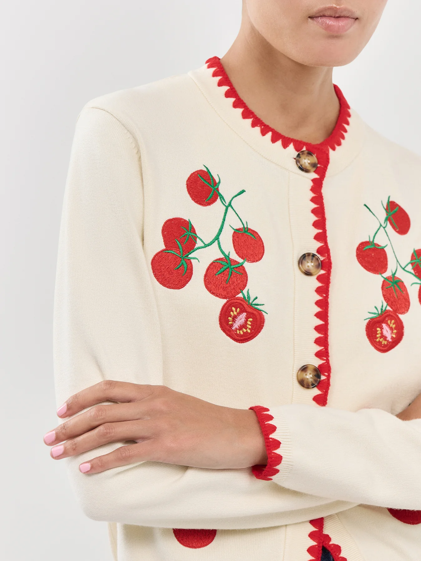 Tomato Embroidered Cardi - Image 3